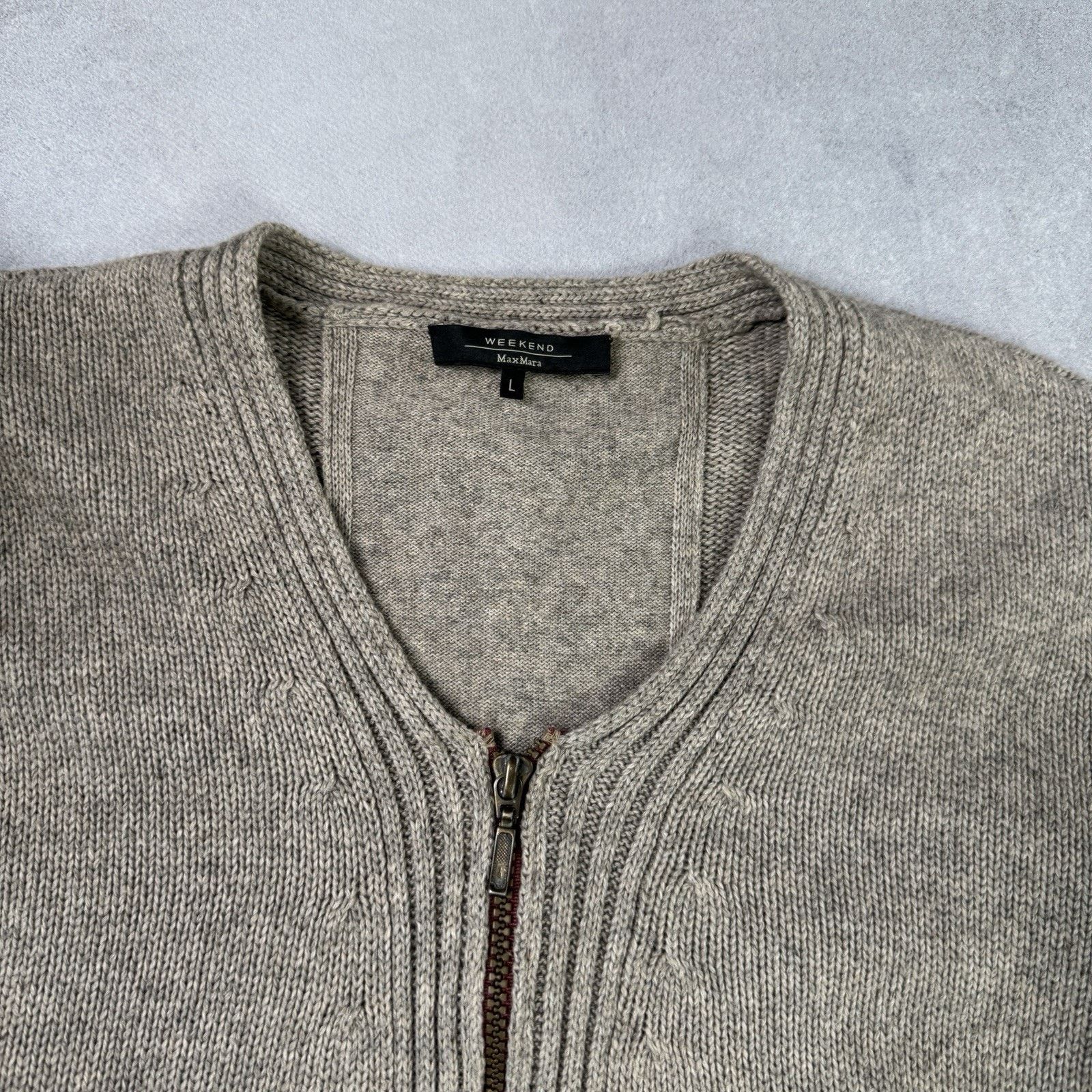 Weekend Max Mara Weekend Max Mara Women Cardigan Beige Zip Size L Size L / US 10 / IT 46 - 5 Thumbnail
