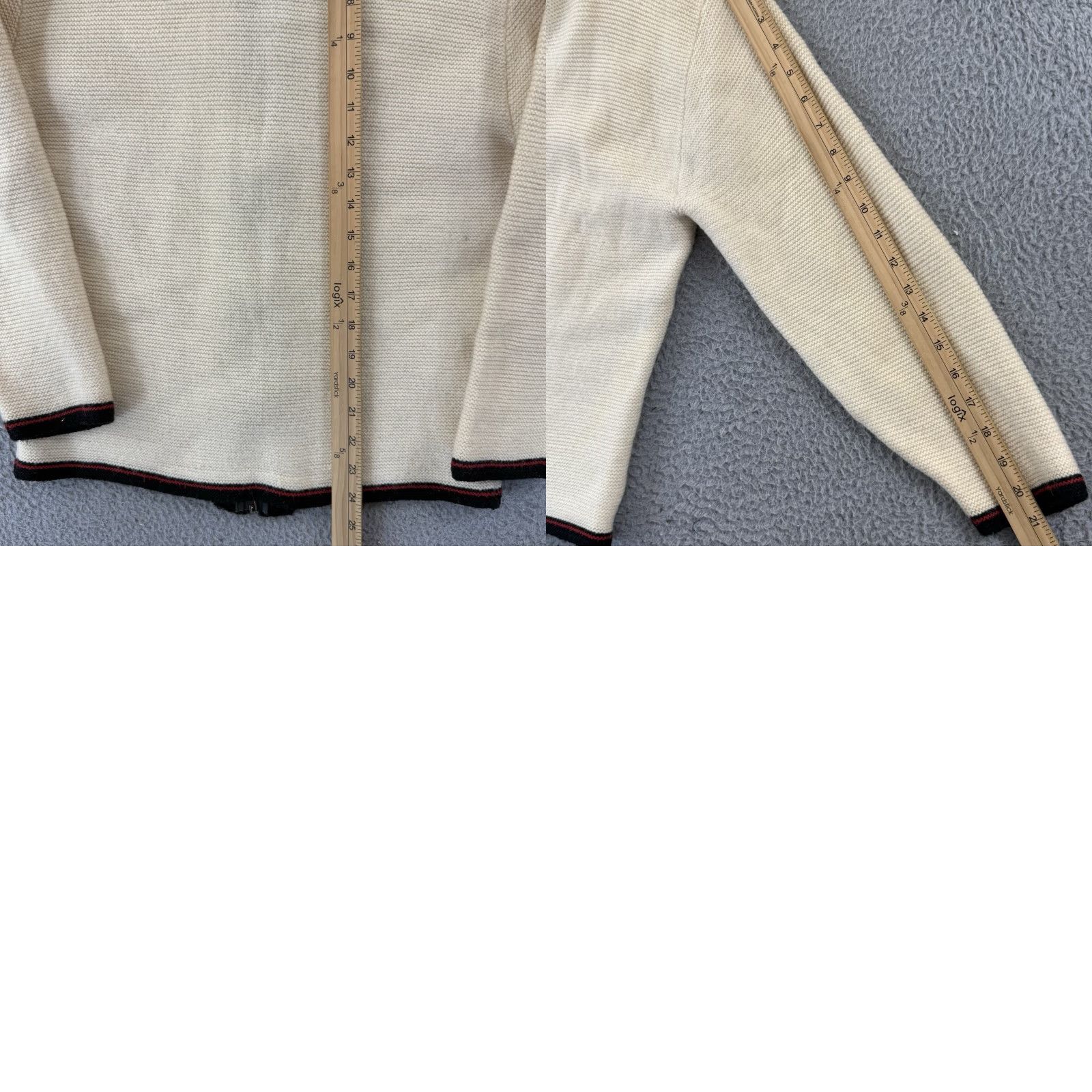 McGregor VINTAGE McGregor Sportswear Cardigan Sweater Women’s Medium 60s Wool Zip USA Ivory Crew Neck Long Sleeve Asymmetrical Sleeve Pockets Logo Knit Size M / US 6-8 / IT 42-44 - 9 Thumbnail