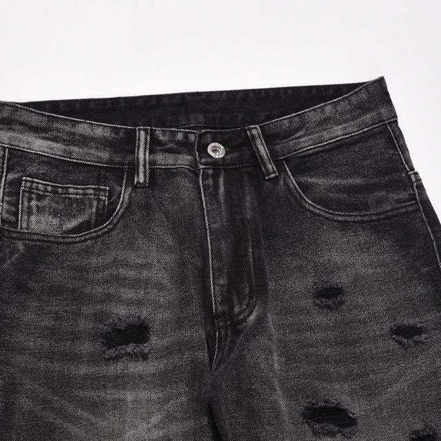 Designer × Japanese Brand × Jean Ripped Jeans Men Black Streetwear Y2k Denim Pants Size US 34 / EU 50 - 6 Thumbnail