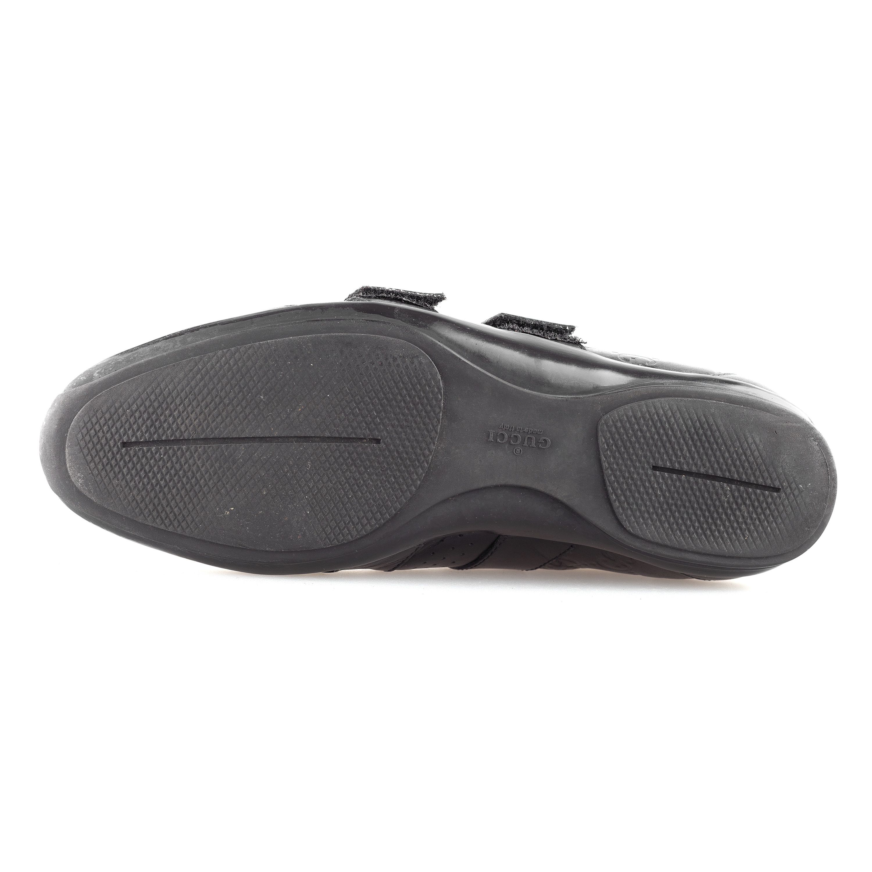 Gucci Gucci Black GG Leather Monogram Velcro Sneakers (EU 37,5) Size US 5.5 / EU 38 - 8 Thumbnail