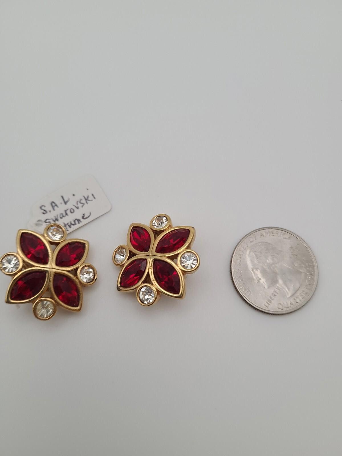 Other S.A.L Vintage Swarovski Crystal Marquis Clip Earrings Size ONE SIZE - 4 Thumbnail