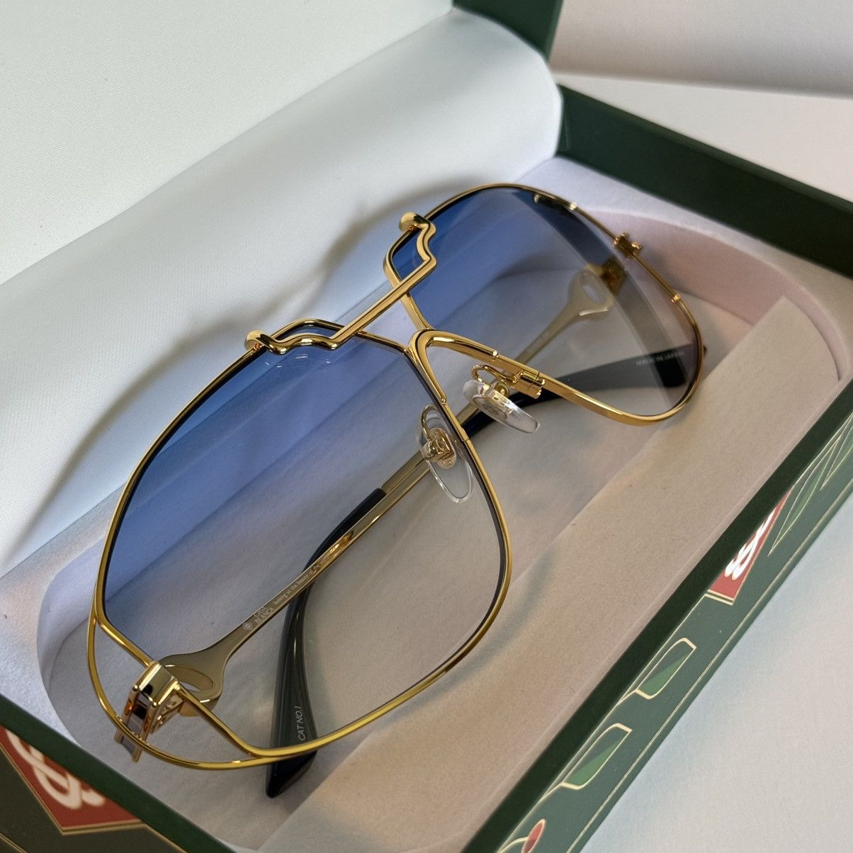 Casablanca Casablanca Stainless Steel Pilot Sunglasses Blue Tint Size ONE SIZE - 15 Thumbnail