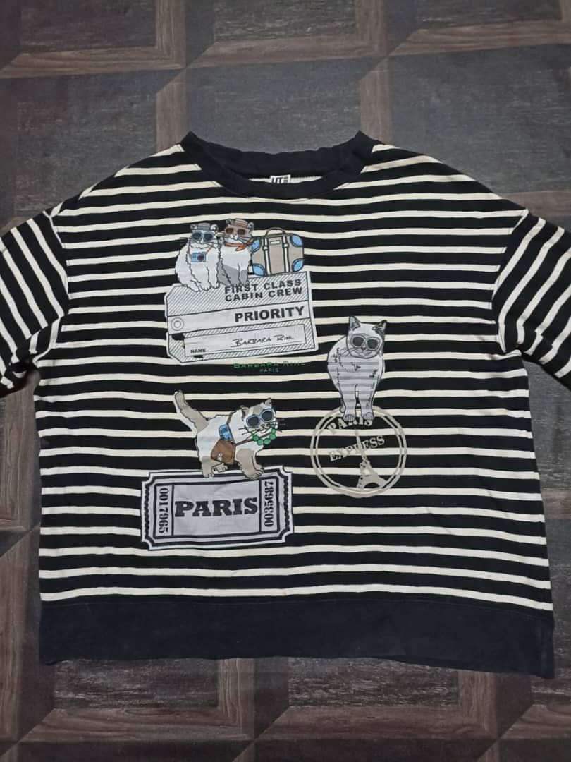 Designer × Japanese Brand × Uniqlo Barbara Rhil x Uniqlo stripe Sweatshirt Size XL / US 12-14 / IT 48-50 - 3 Thumbnail