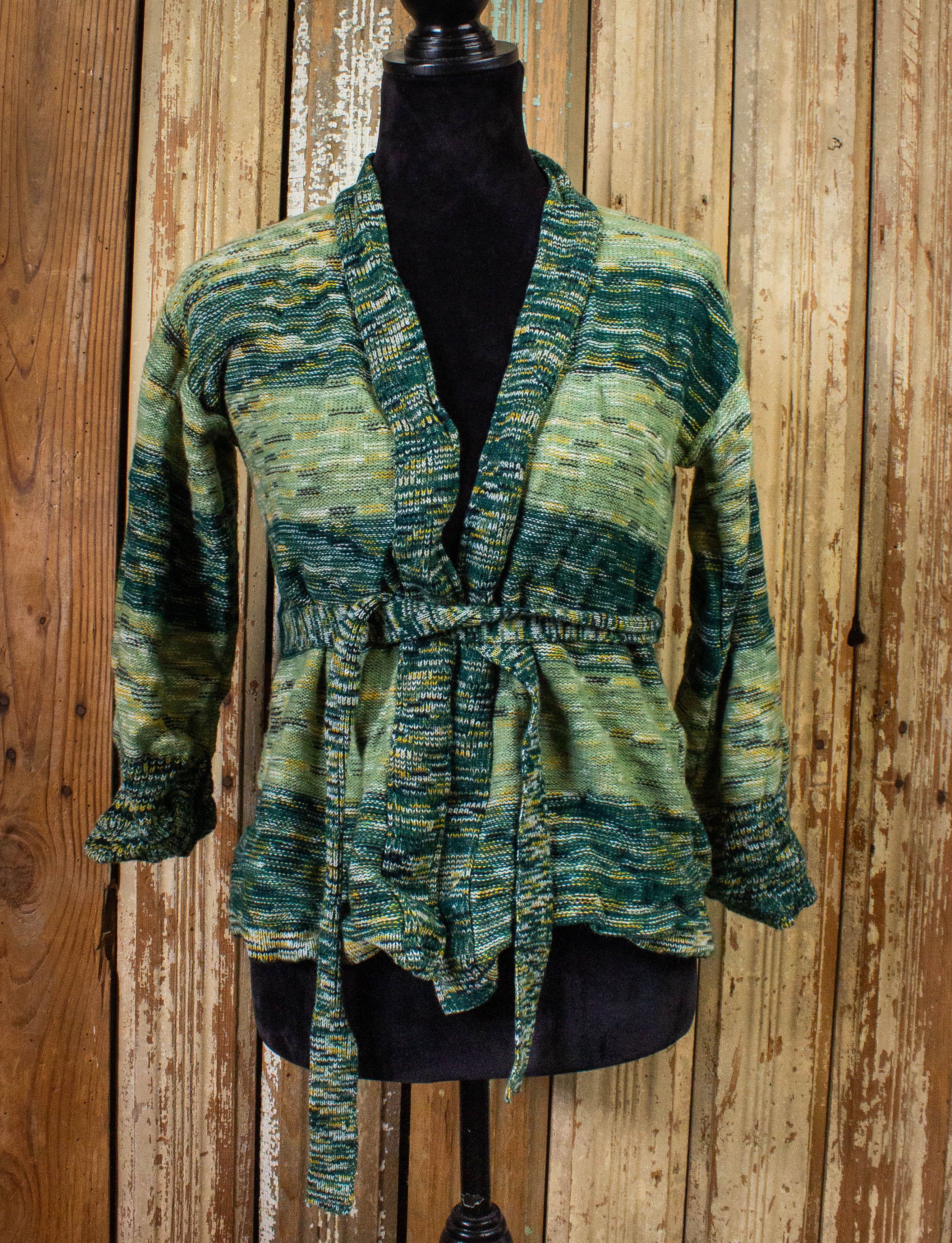 Vintage Sultra Knit Space Dye Striped Top 70s