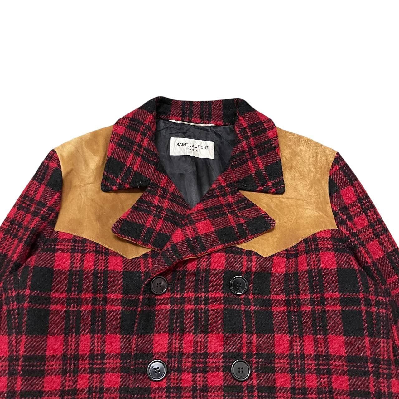 Saint Laurent Paris Runway FW14 SLP Hedi Slimane Western Coat Checked Suede Size US M / EU 48-50 / 2 - 5 Thumbnail