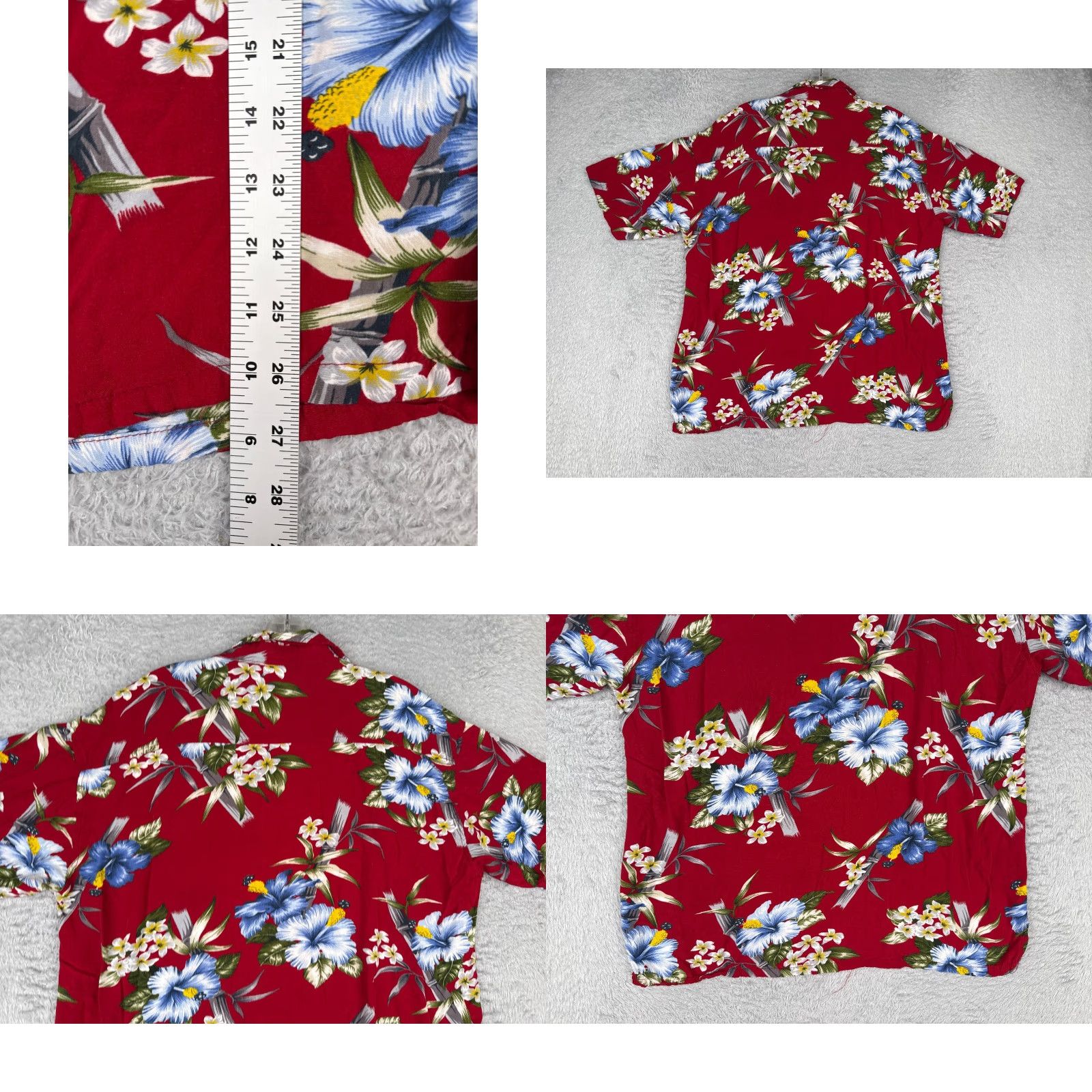 Vintage Hamakua Shirt Men Large Red Floral Hawaiian Button Up Cotton Pocket Vintage Size US L / EU 52-54 / 3 - 9 Thumbnail