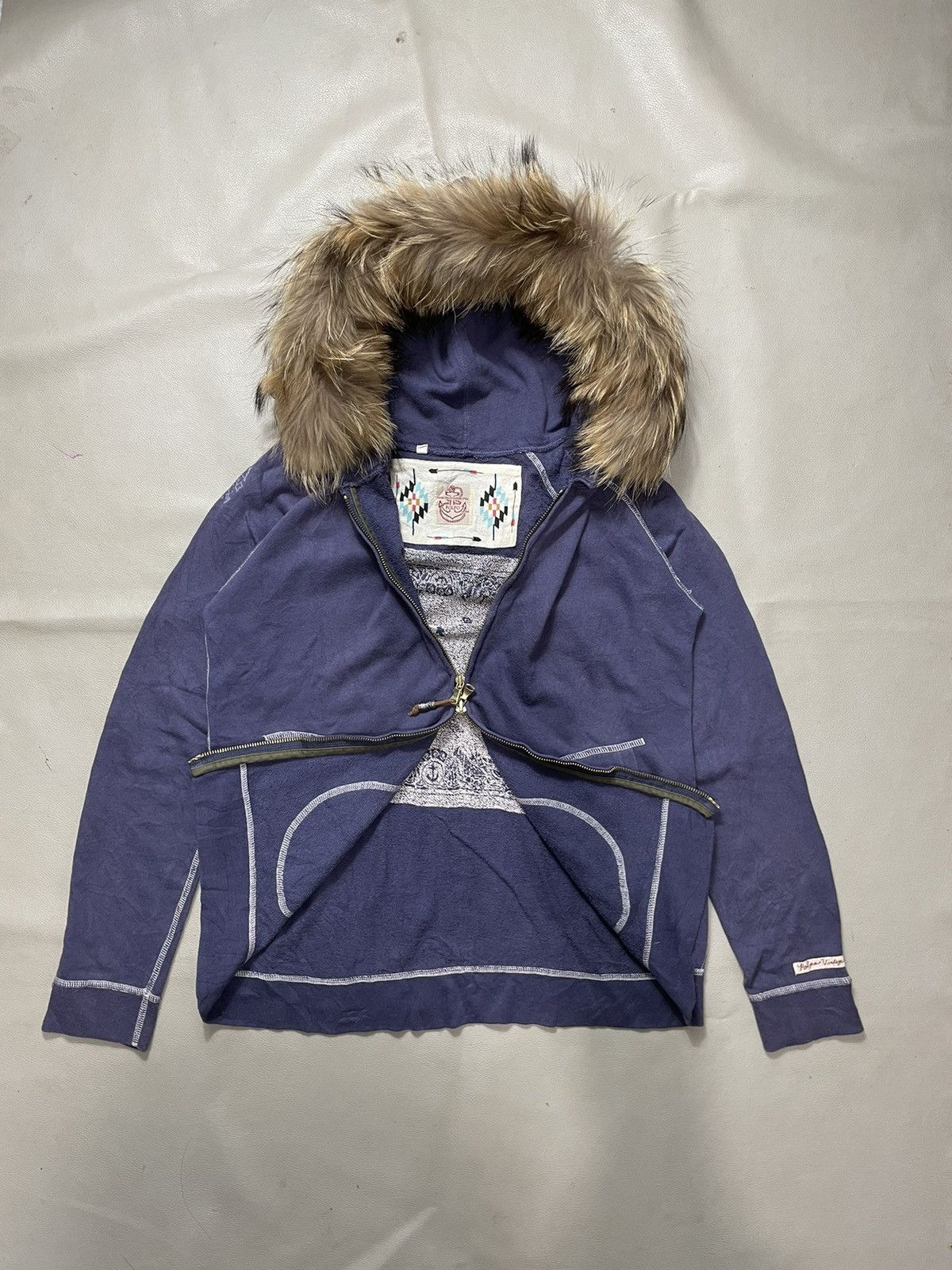 If Six Was Nine × Japanese Brand × Le Grande Bleu (L.G.B.) Polpo distressed Zip Fur Hoodie Lgb style Size US L / EU 52-54 / 3 - 2 Thumbnail