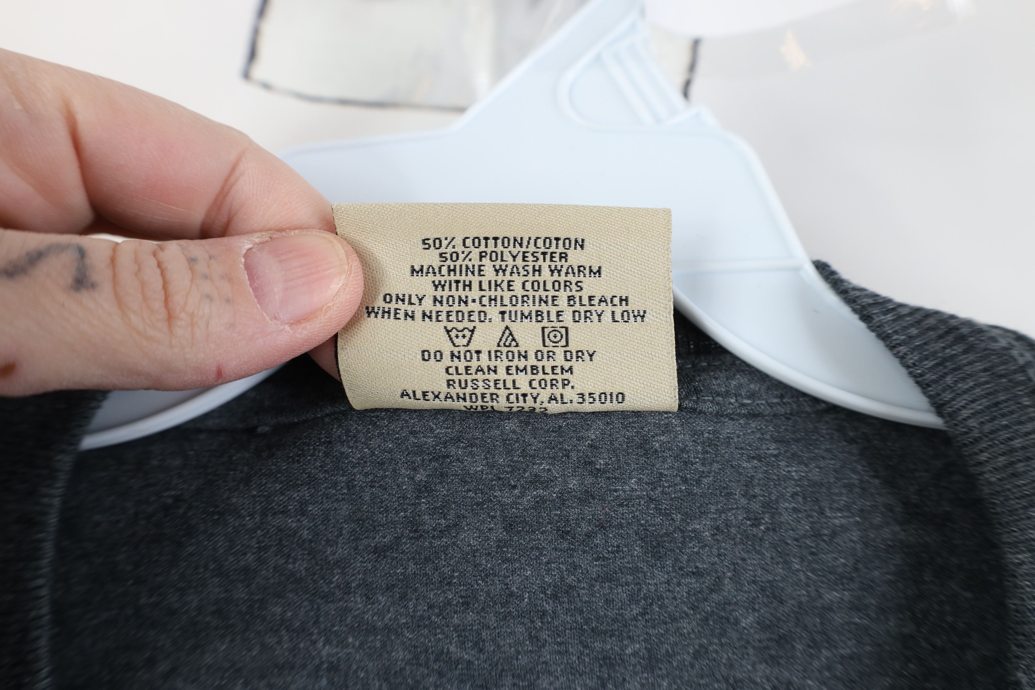 Russell Athletic Vintage 90s Y2K Russell Athletic Blank Pocket T-Shirt Gray Size US L / EU 52-54 / 3 - 8 Thumbnail