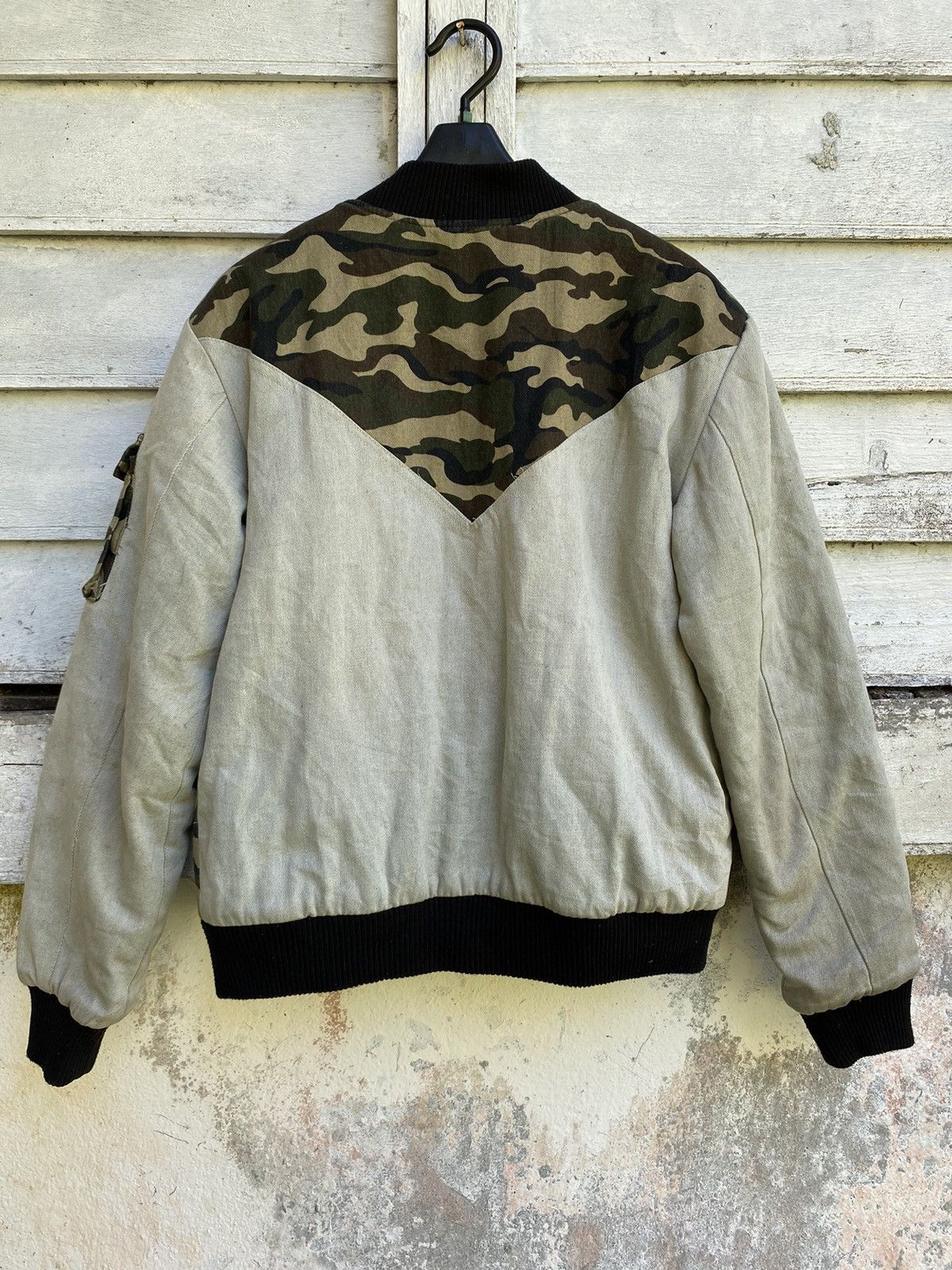 If Six Was Nine × Japanese Brand ABM Denim Camo Patch Fibre Filled Bomber Jacket Size US M / EU 48-50 / 2 - 3 Thumbnail
