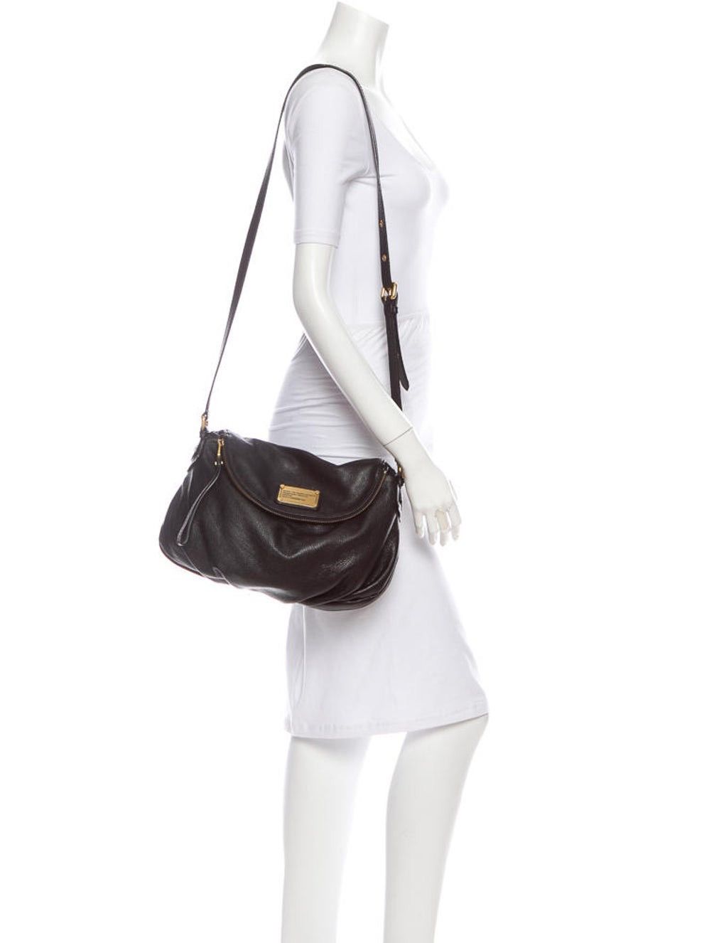 Marc Jacobs Marc Jacobs Black and Gold Pebbled Leather Crossbody Hobo Size ONE SIZE - 2 Thumbnail