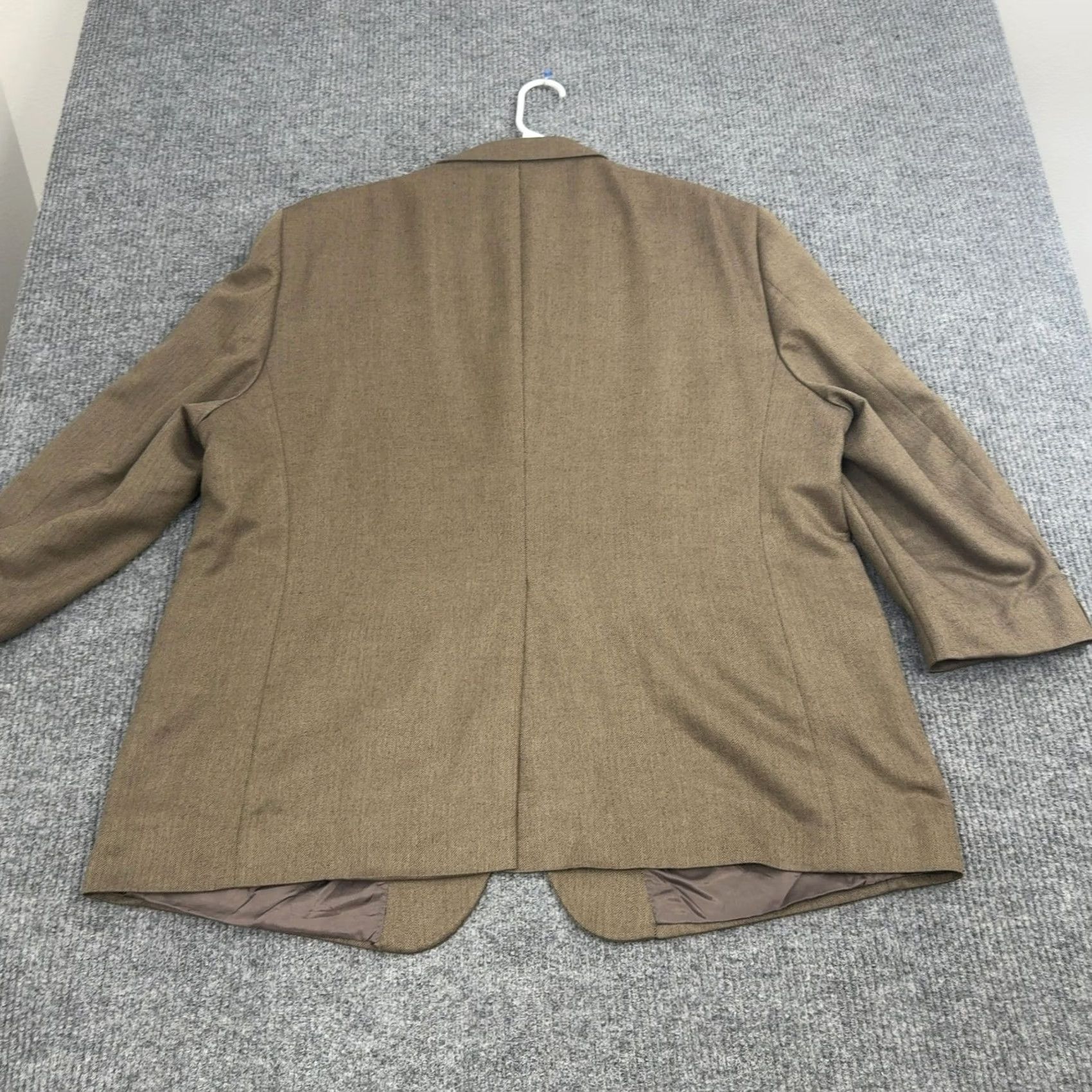 Jos. A. Bank Jos A Bank Blazer Mens 54 Brown Silk Camelhair Herringbone Two Button Classic Size 54R - 5 Thumbnail