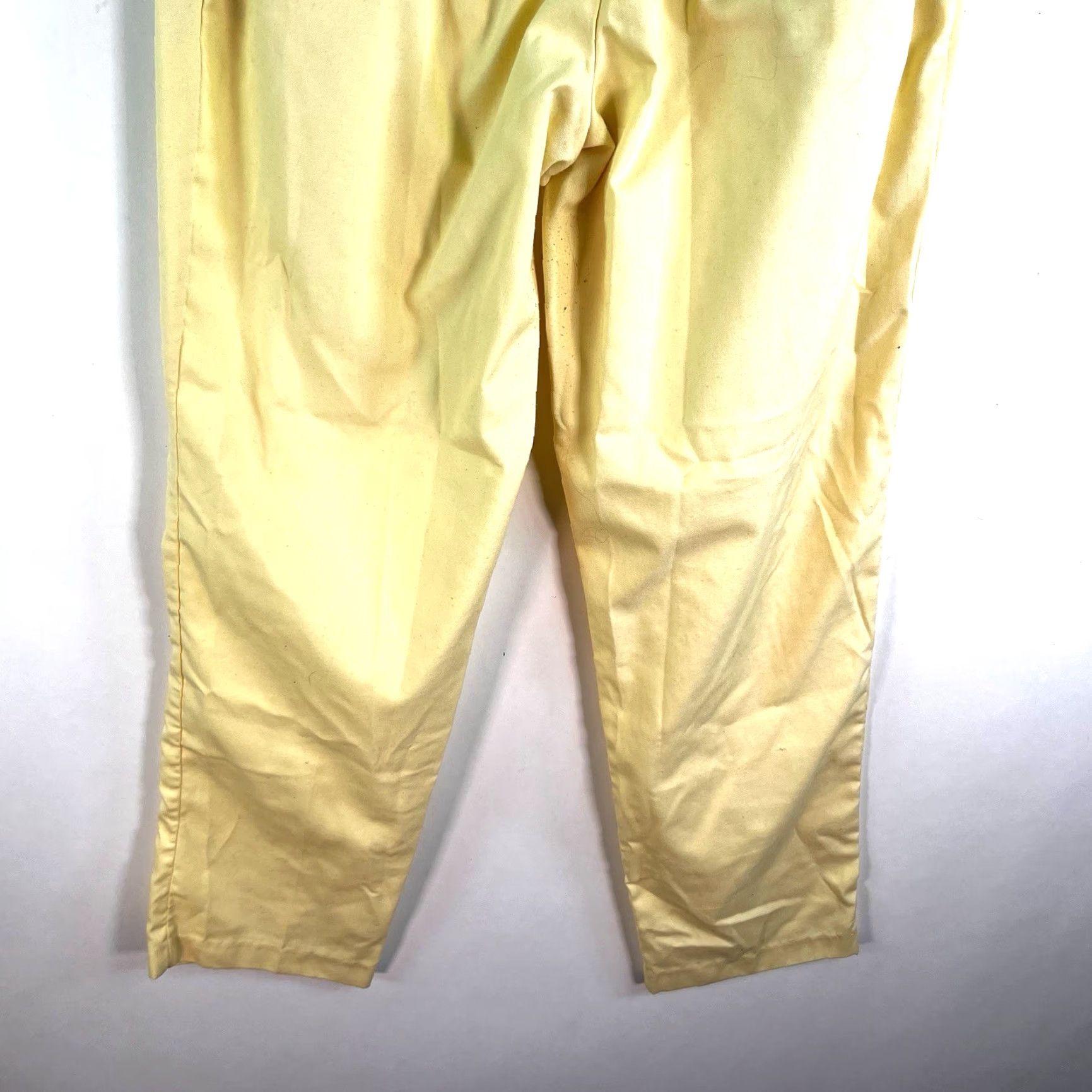 Sears VINTAGE Sears Dress Pants Womens Size 12 Straight Leg Pleated Yellow Cotton Twill Made in USA 27X30 Size 34" / US 12 / IT 48 - 7 Thumbnail