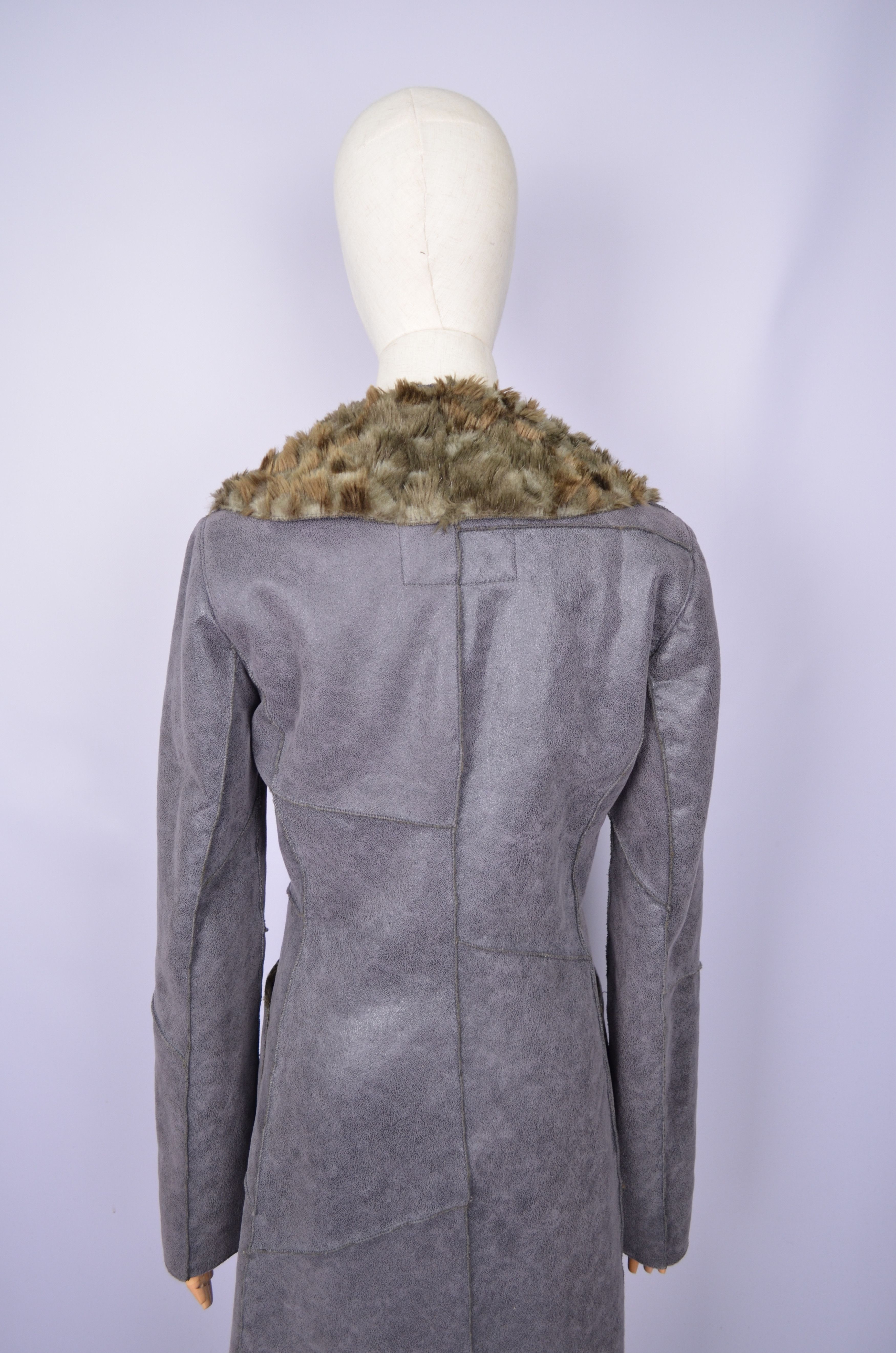 Armani × Designer Armani Jeans Faux Fur Grey Sheepskin Coat Jacket US8 Vintage Size M / US 6-8 / IT 42-44 - 12 Thumbnail