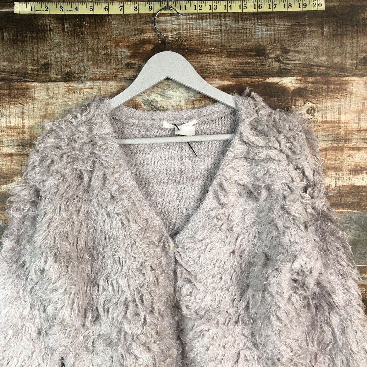 Japanese Brand DL Archives Gray Mohair Cardigan Knitwear #C374 Size M / US 6-8 / IT 42-44 - 2 Thumbnail