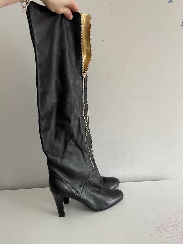 Yves Saint Laurent Yves Saint Laurent Zip Leather High Boots Size US 10.5 / IT 40.5 - 1 Thumbnail