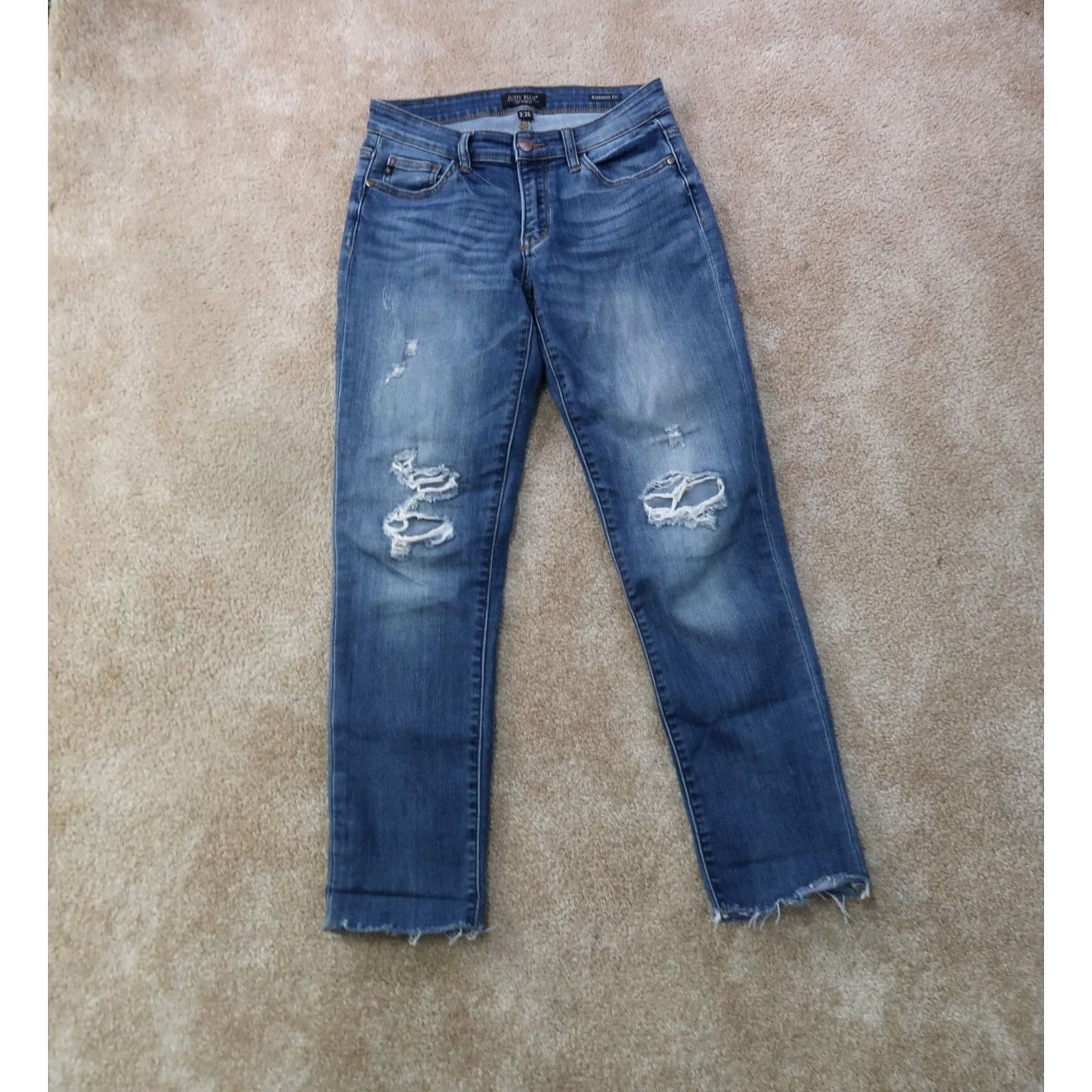 Denime VINTAGE Judy Blue Boyfriend Jeans Women's 3/26 Blue Stretch Denim Jeans Size 26" / US 2 / IT 38 - 2 Thumbnail