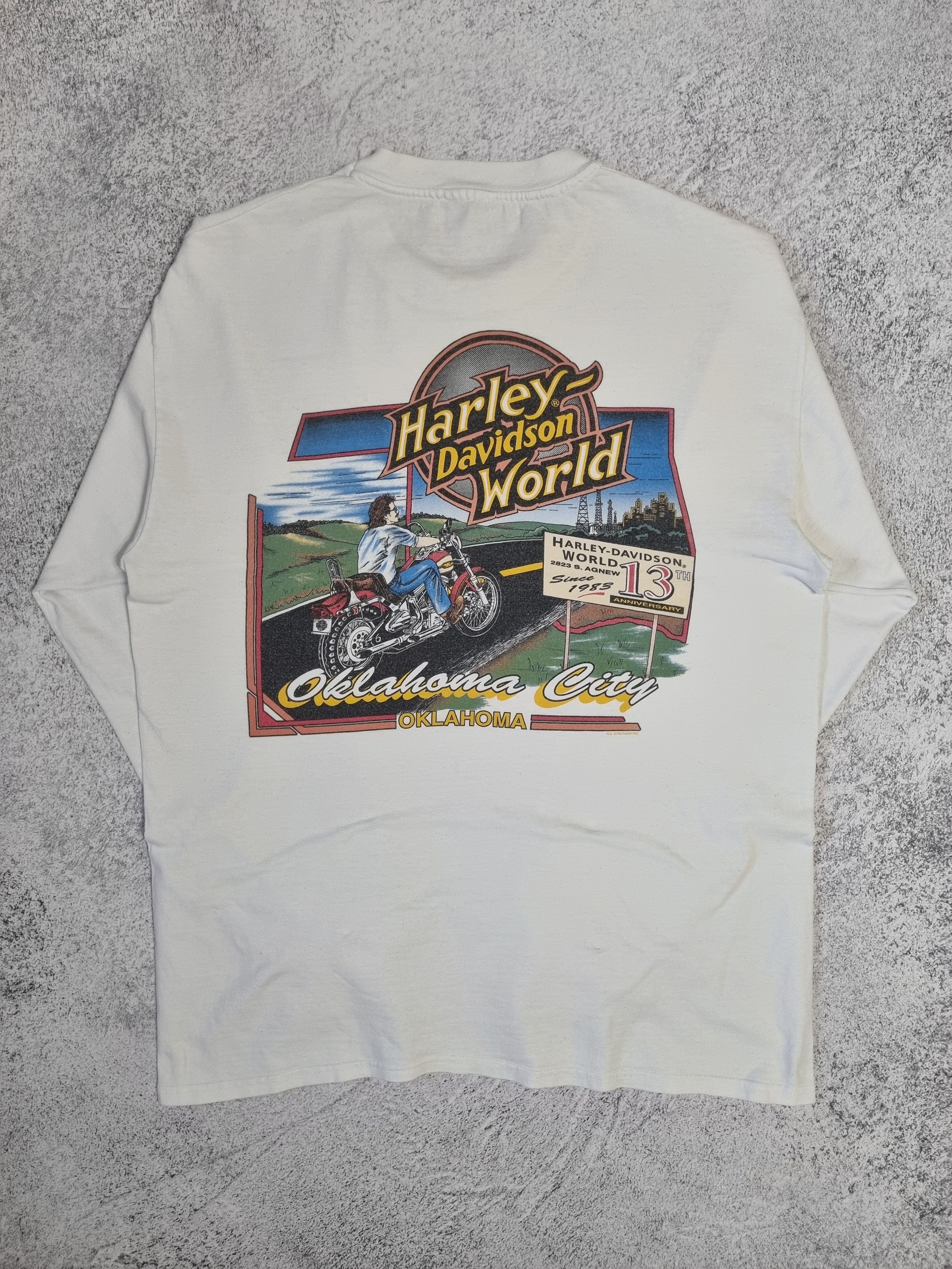 Harley Davidson Vintage 1996 Harley Davidson Flame Logo Oklahoma Long Sleeve Size US M / EU 48-50 / 2 - 9 Thumbnail