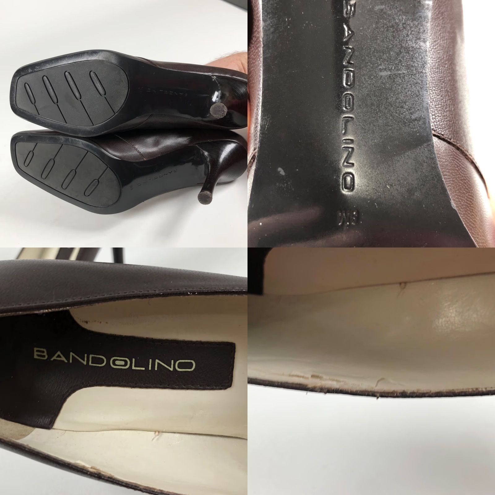 Vintage VINTAGE Bandolino Womens Pumps Brown Leather Bow Square Toe Heels 8 M Clampbow? Size US 8 / IT 38 - 8 Thumbnail