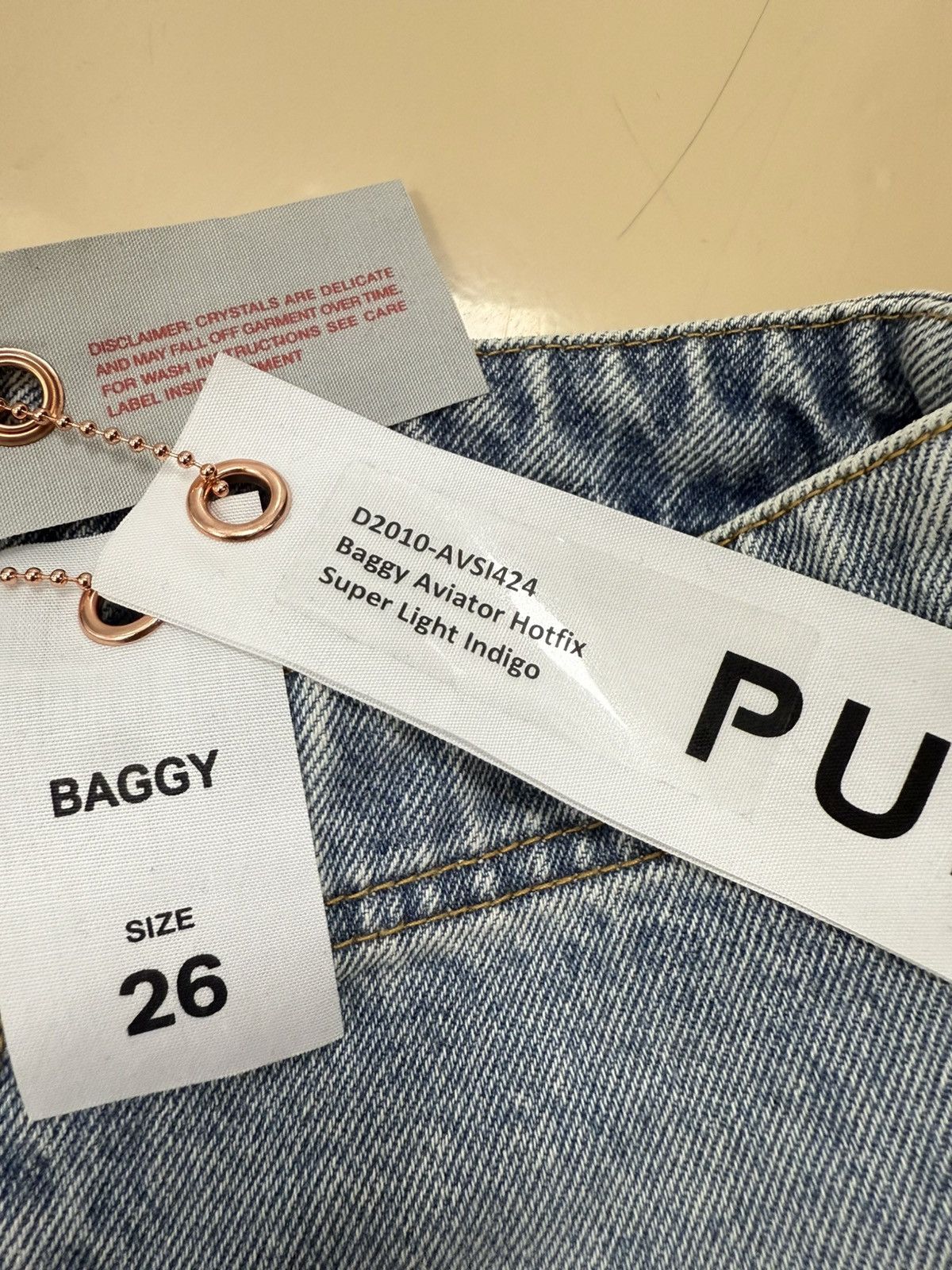 Other Purple Brand Baggy Aviator Hotfix Jeans Size 26" / US 2 / IT 38 - 3 Thumbnail