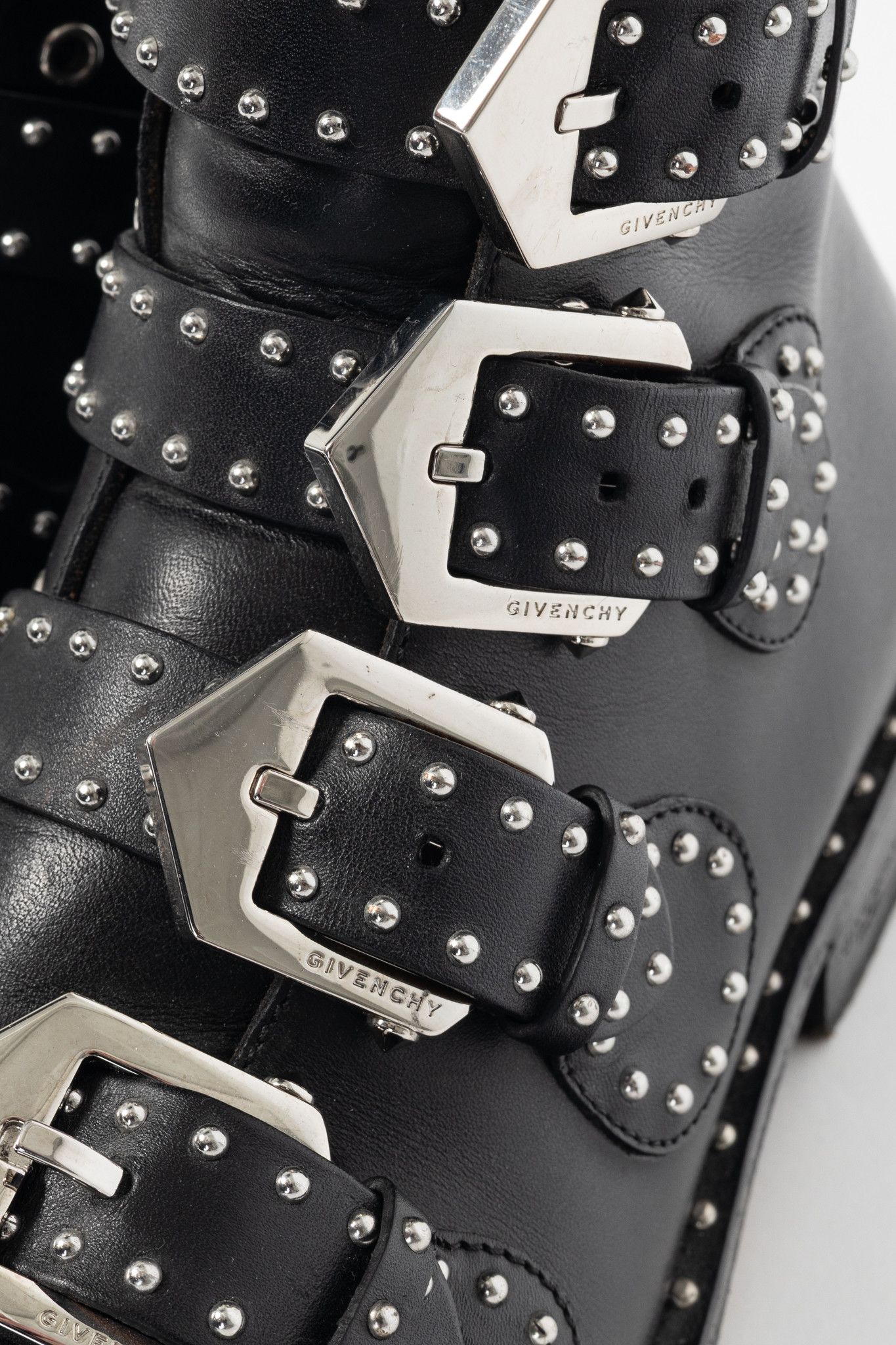 Givenchy Givenchy Elegant Prue Noir Studded Buckle Ankle Boots Size US 5.5 / IT 35.5 - 7 Thumbnail