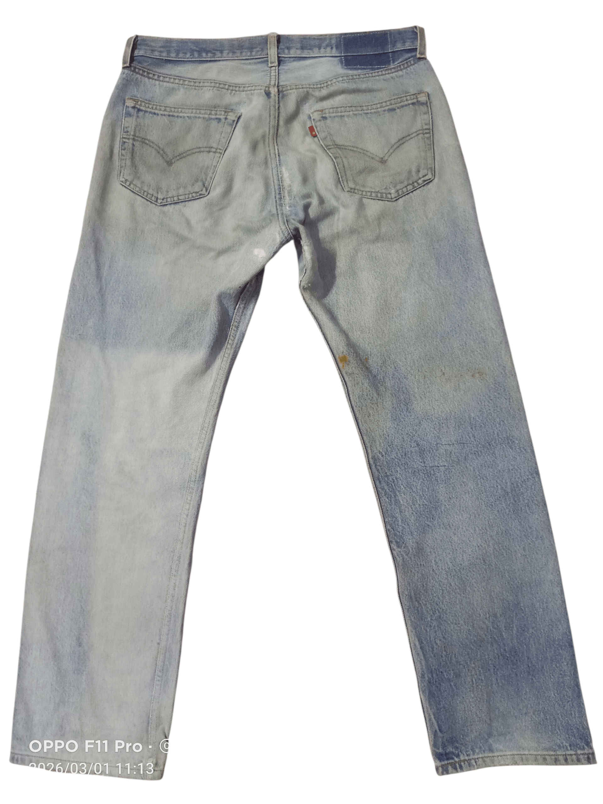 Levi's Vintage Clothing 💥 Vintage Levis 501( R ) Distressdenim PatchWork 💥 Size US 35 - 2 Thumbnail