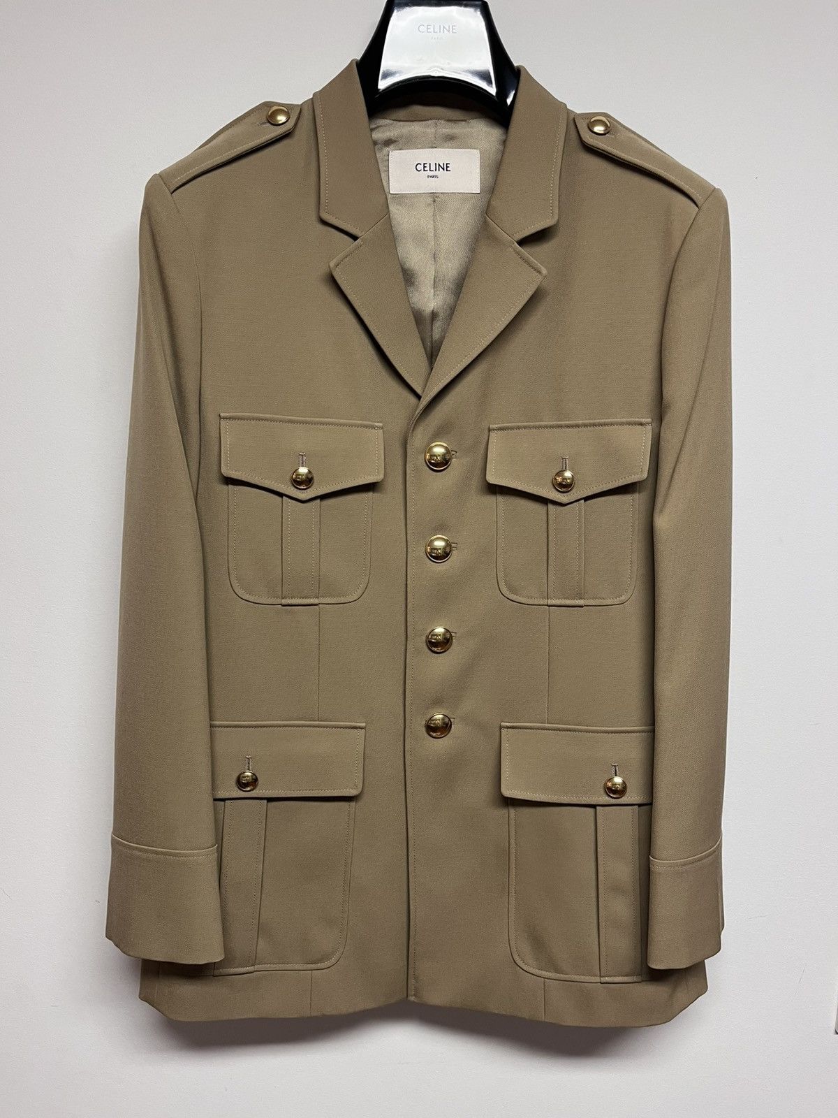 Celine SS20 WOOL GABARDINE MILITARY JACKET Size 46R - 1 Thumbnail
