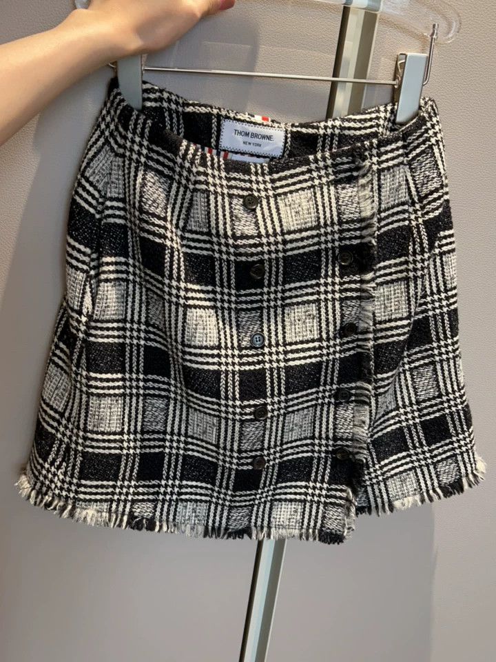 Thom Browne Thom Browne Black and white check wool skirt Size 25" / US 0 / IT 36 - 1 Thumbnail