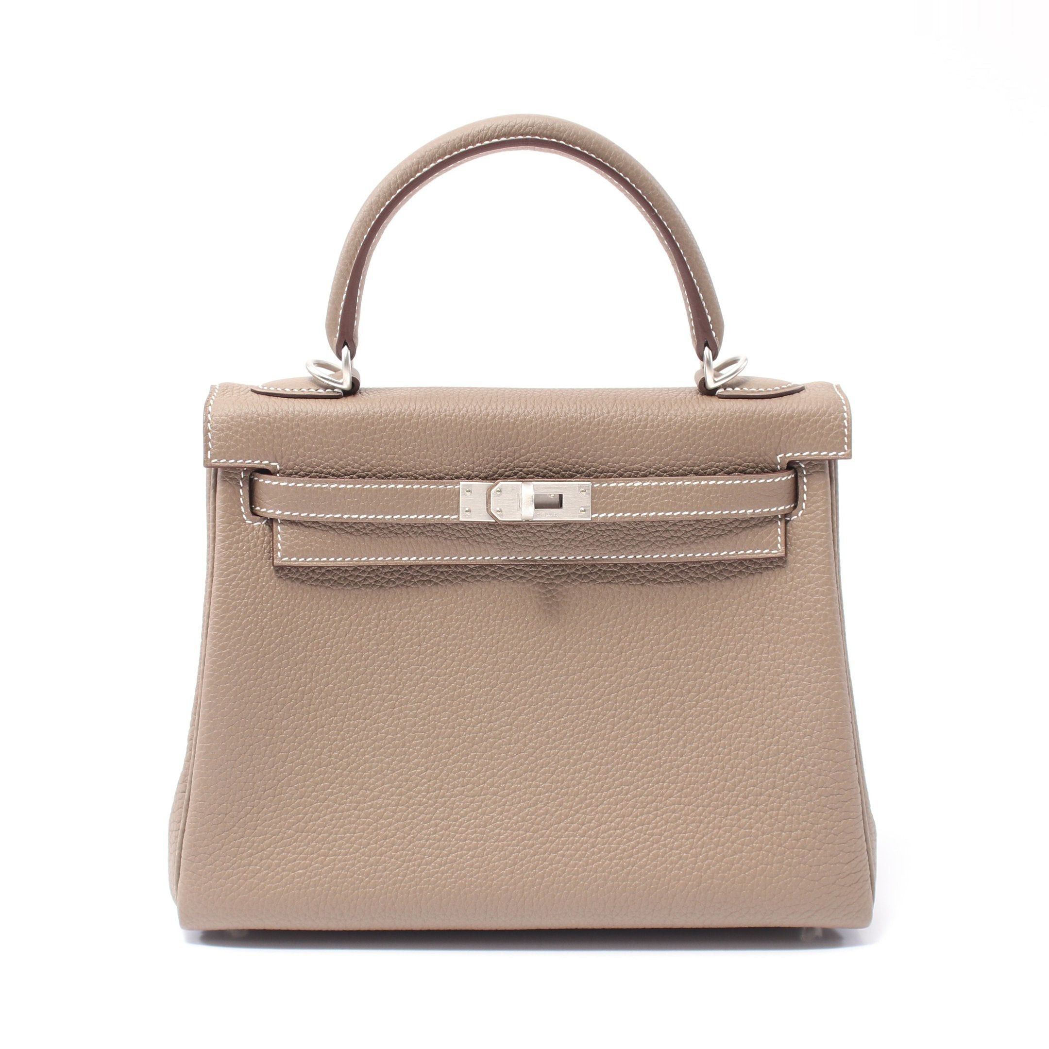 Hermes Hermes Kelly 25 Etoupe Handbag Togo Gray Brown Silver Hardware Inner Stitch K Stamp Size ONE SIZE - 1 Thumbnail