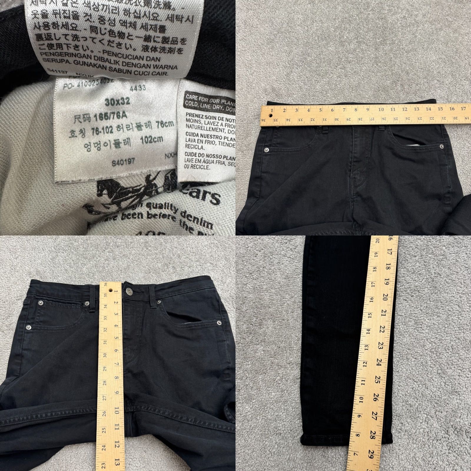 Levi's Levi's 512 Slim Fit Taper Denim Jeans Womens 30x32 Black Cotton Blend Stretch Size 30" / US 8 / IT 44 - 9 Thumbnail