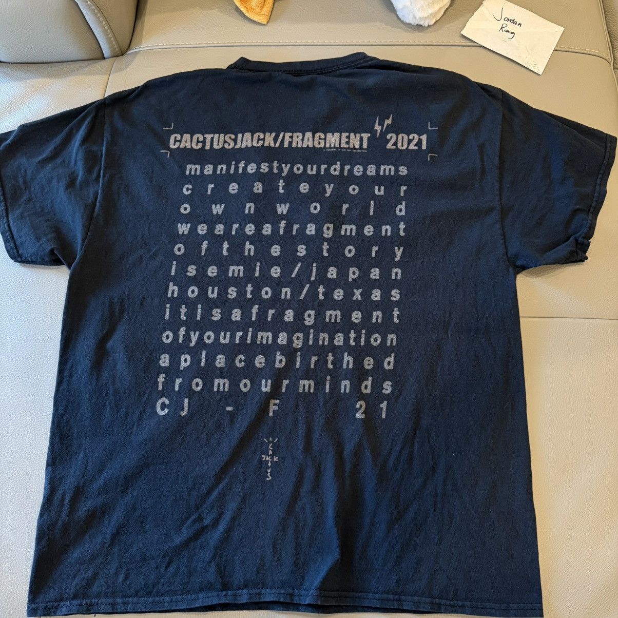 Travis Scott Travis Scott x Fragment Create T shirt size Large Navy Used Size US L / EU 52-54 / 3 - 4 Thumbnail