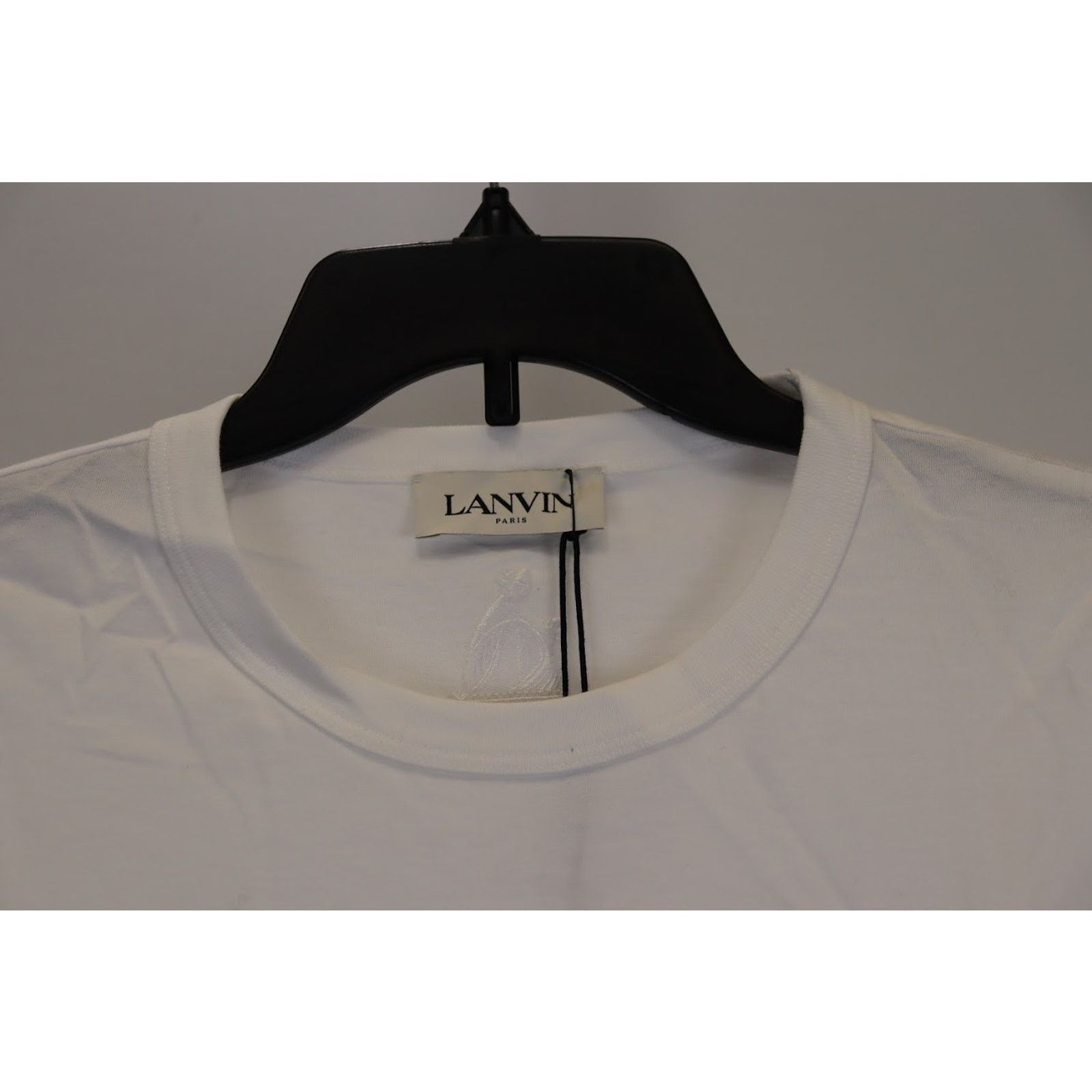 Lanvin o1rshd1 Embroidered Oversize T-Shirt in Optic White Size US M / EU 48-50 / 2 - 2 Thumbnail