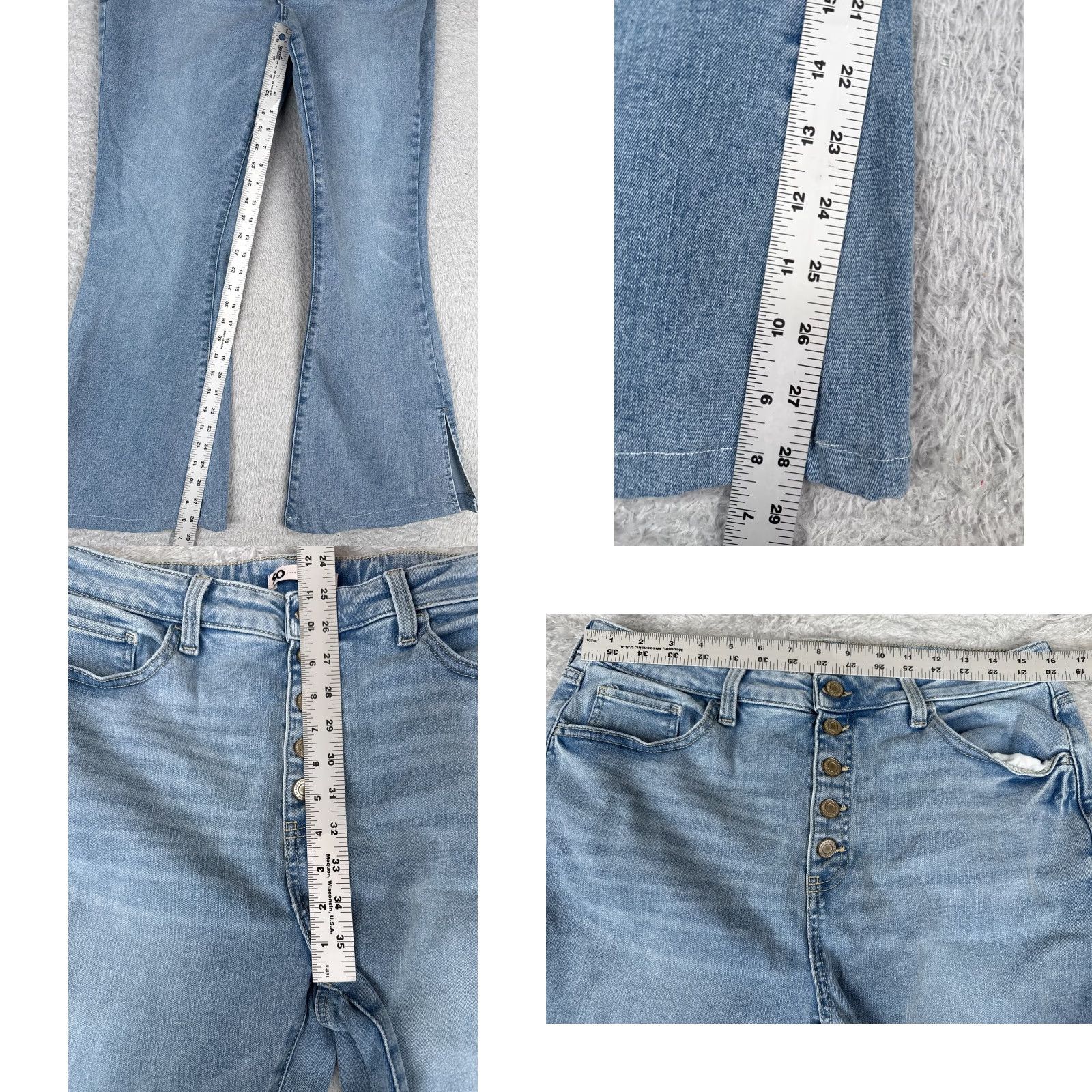 Vintage SO Jeans 32x29 Denim Womens Jeans Flared High Rise Blue Cotton Blend Blue 17 32x29 26X30 Cowboy Southwestern Designer 2000s Mens? Size 38" / US 16 / IT 52 - 8 Thumbnail