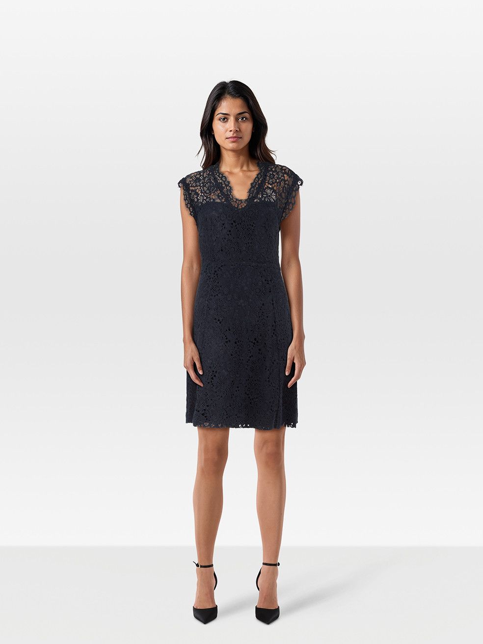 Other Navy Floral Lace Dress Size S / US 4 / IT 40 - 1 Thumbnail