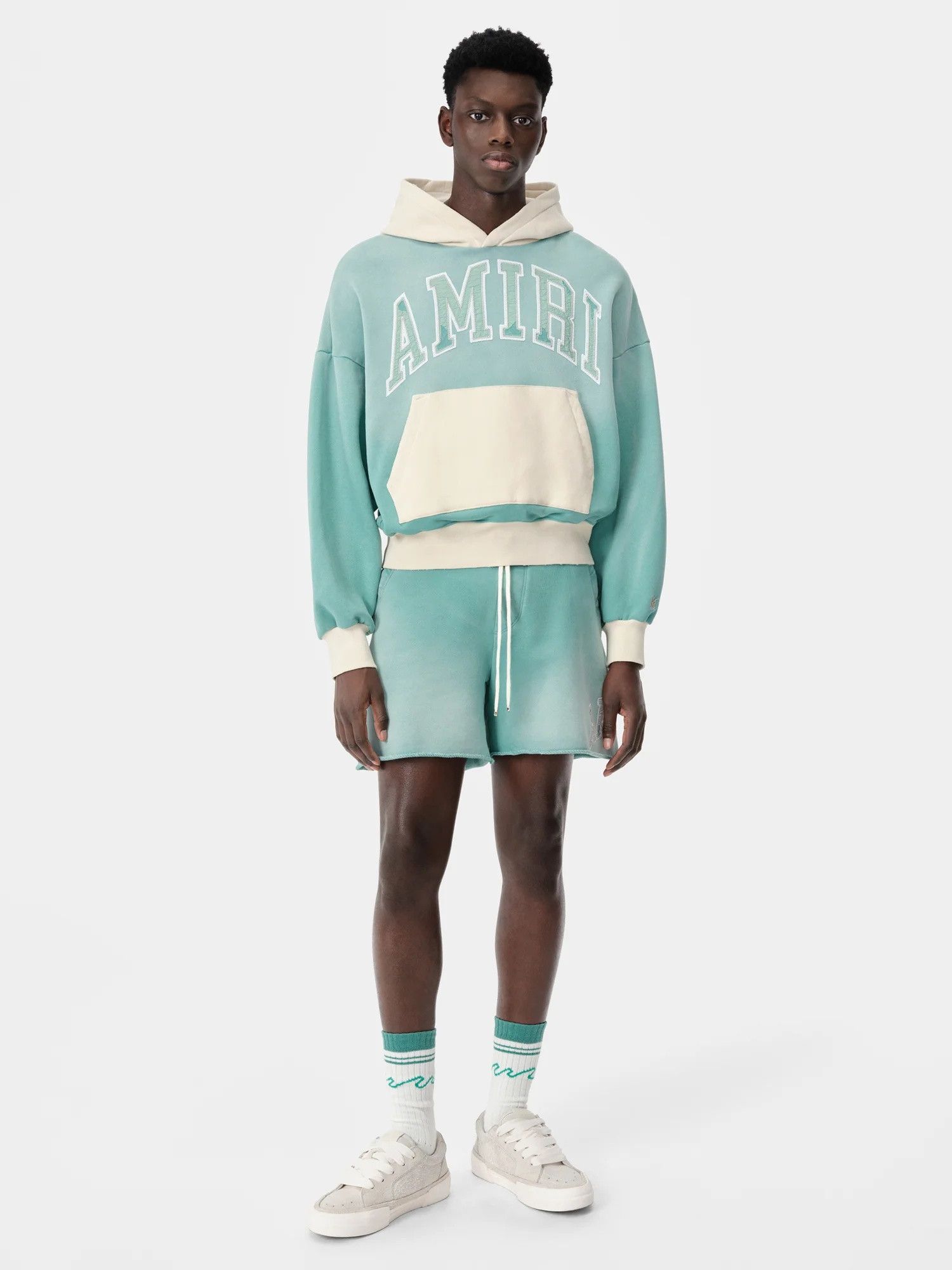 Amiri o1orln1025 Vintage Oversized Hoodie in Blue/White Size US XL / EU 56 / 4 - 2 Thumbnail