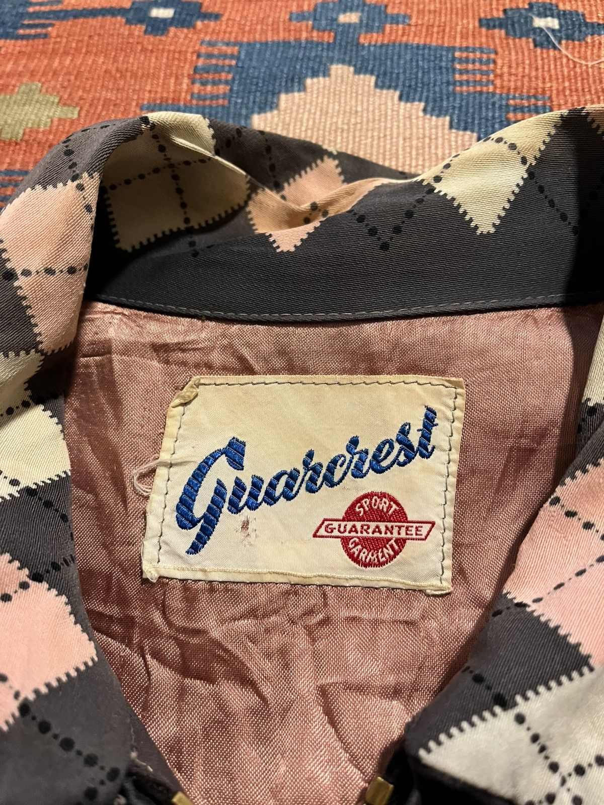 Vintage Vintage 50’s Rayon Gaberdine Atomic Argyle Ricky Jacket Sz L Size US L / EU 52-54 / 3 - 6 Thumbnail