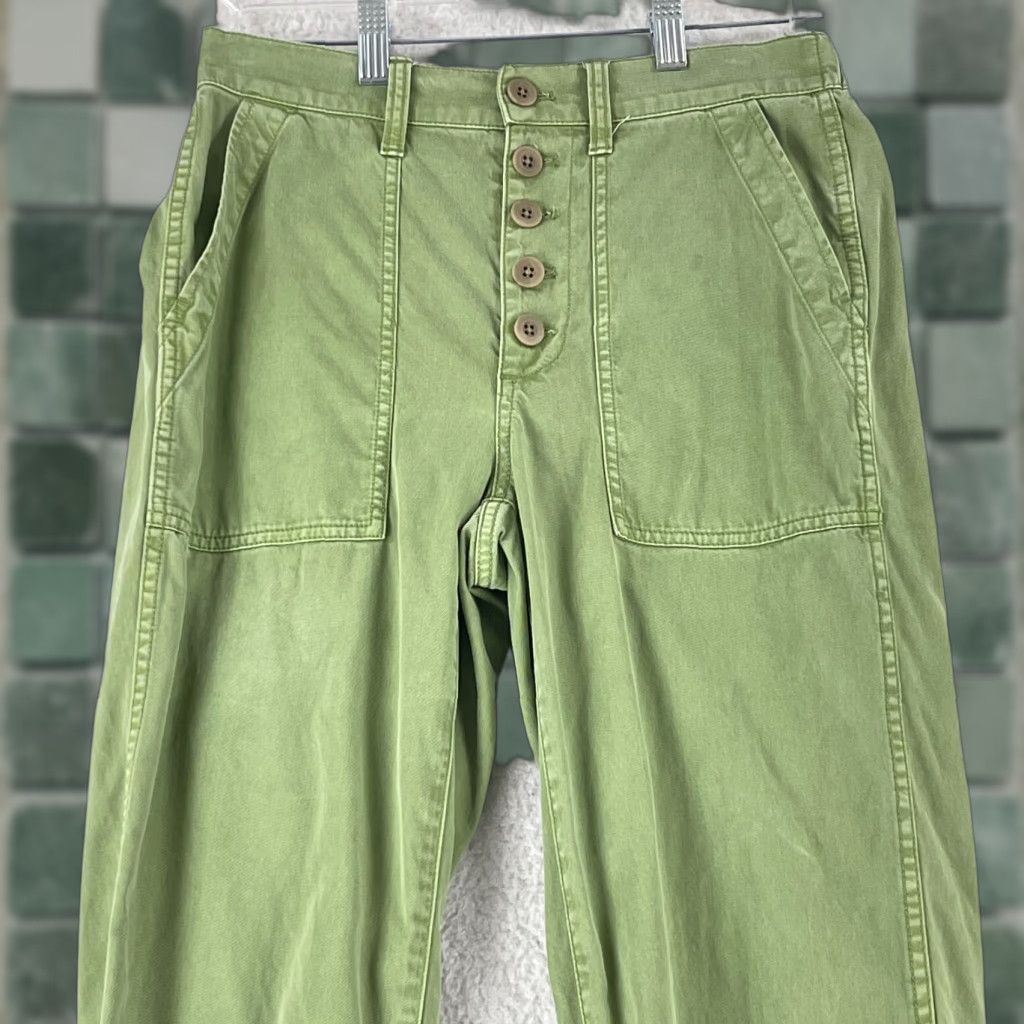 Madewell Madewell Green Button Front Tapered Jogger Pants Womens Size 26 Mid-Rise Casual Shirt Size 26" / US 2 / IT 38 - 1 Thumbnail