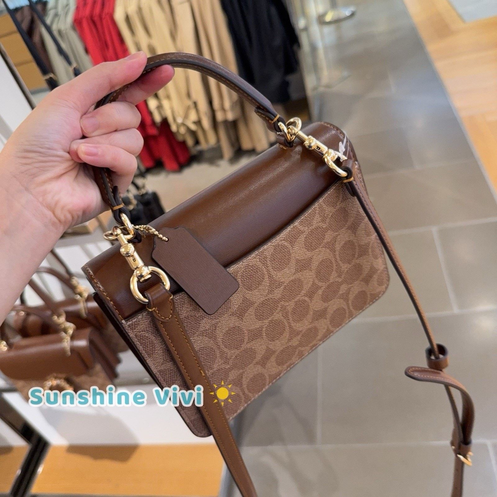 Coach NWT Coach Courtney Top Handle Bag CCE22 IM/TAN/ BROWN Size ONE SIZE - 2 Thumbnail