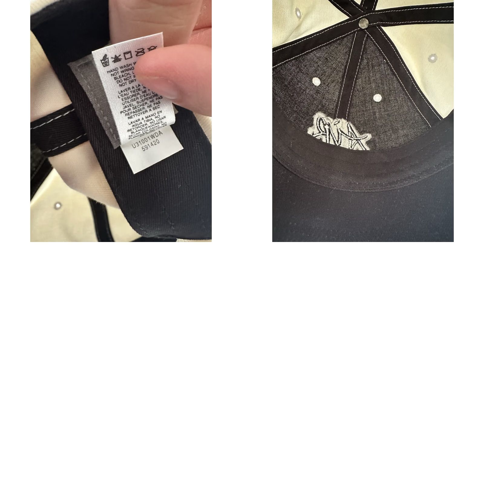 Nike VINTAGE Nike Hat Cap Strap Back White Black Air Logo Swoosh Baseball Mens 90s Adjustable White Logo Men Size ONE SIZE - 9 Thumbnail