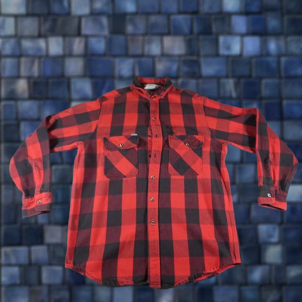 Carhartt VINTAGE Carhartt Flannel Shirt Mens XL Red Plaid Rugged Outdoor Wear USA Thick Size US XL / EU 56 / 4 - 1 Thumbnail