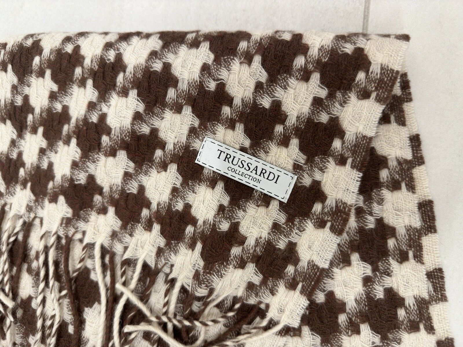 Trussardi Trussardi Wool Scarf Wraps Brown Beige 182x25 cm Size ONE SIZE - 2 Thumbnail