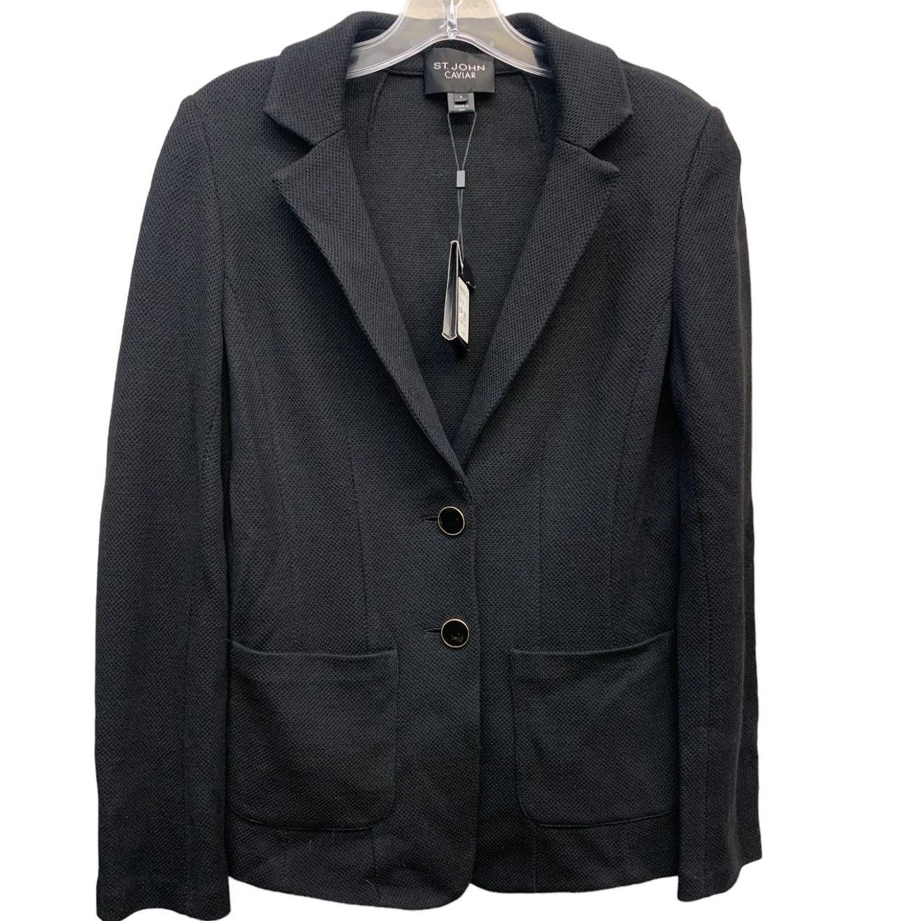 St. John NWT St. John Caviar Black Blazer 2 Button Women's SZ 6 Size M / US 6-8 / IT 42-44 - 3 Thumbnail