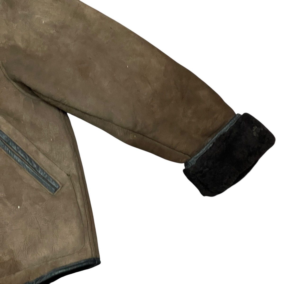 Leather Vintage Brown Suede Sheepskin Leather Shearling Jacket Size US M / EU 48-50 / 2 - 9 Thumbnail