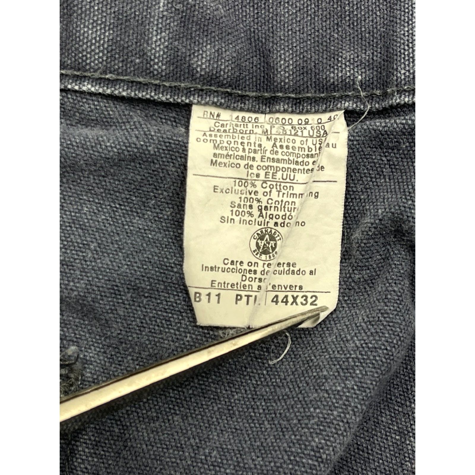Carhartt VINTAGE Carhartt B11 Carpenter Duck Canvas Pants 40x32 Blue Workwear Mens Size US 40 / EU 56 - 2 Thumbnail