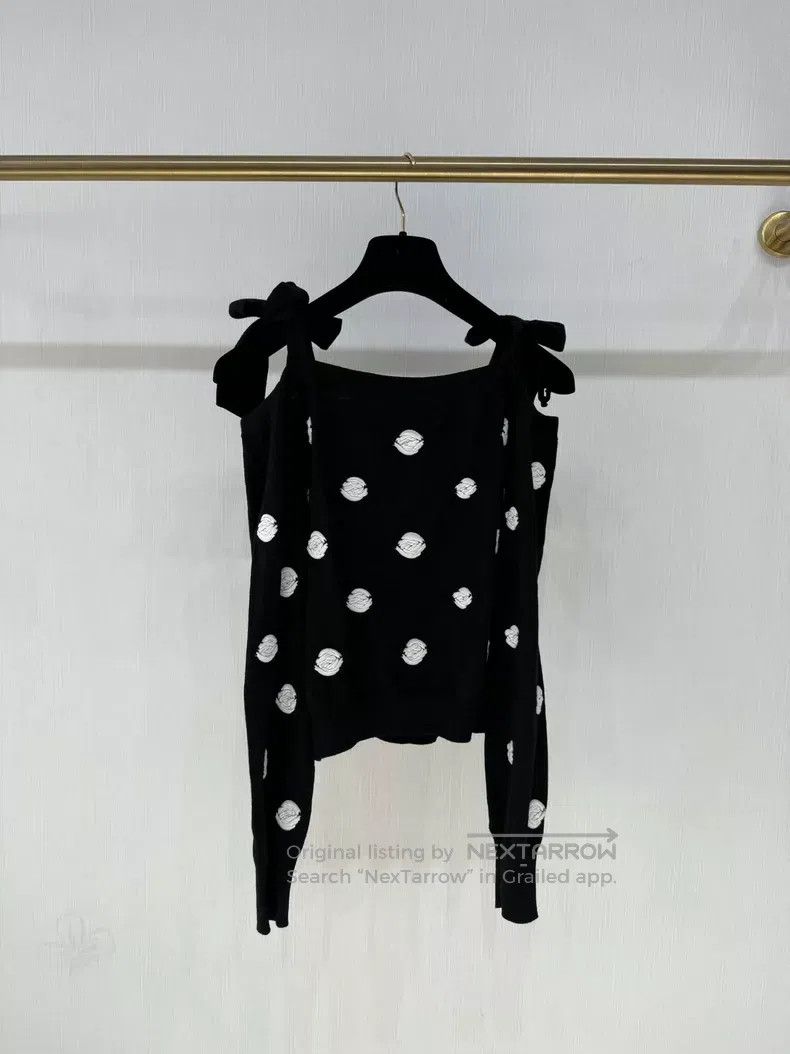 Chanel Chanel 23K camelia off-the-shoulder bow knit sweater Size XXS / US 00 / IT 34 - 6 Thumbnail