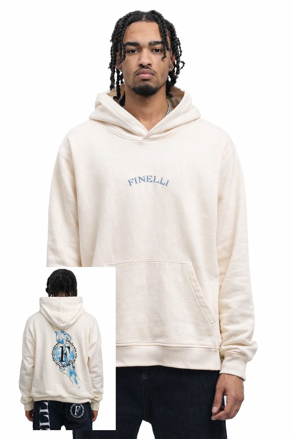 Other Finelli Mens Cream Hoodie Graphic Print Pullover Streetwear Size US M / EU 48-50 / 2 - 1 Thumbnail