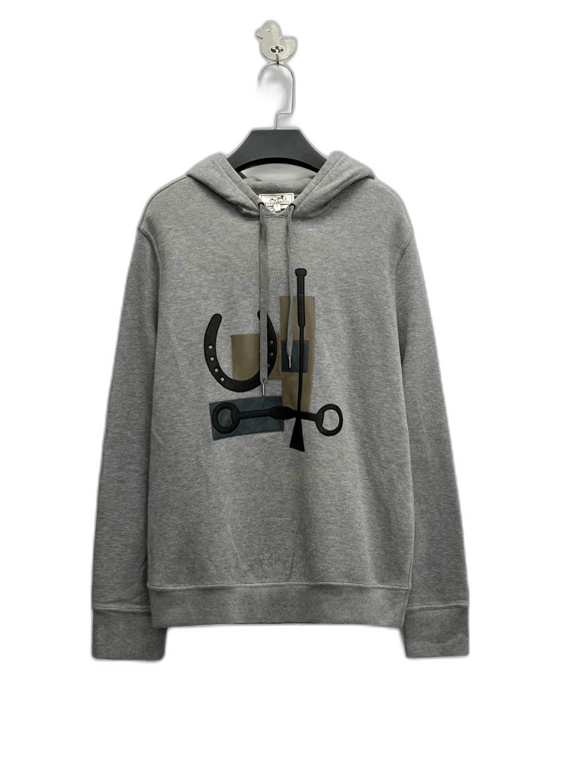 Hermes Hermes Gray Logo Hooded Sweatshirt-yf Size US XS / EU 42 / 0 - 1 Thumbnail