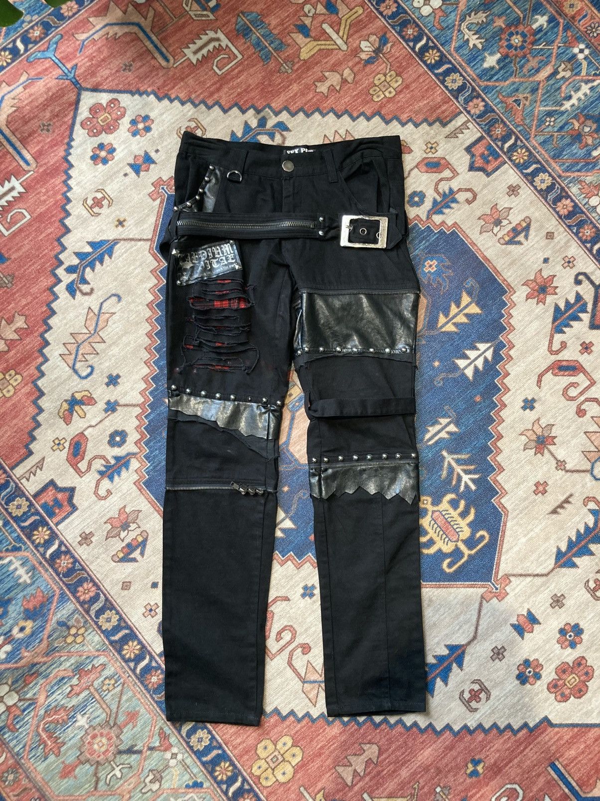 Sex Pot ReVeNGe Sex Revenge Revenge Bondage Punk Pants patchwork Leather Size US 30 / EU 46 - 11 Thumbnail
