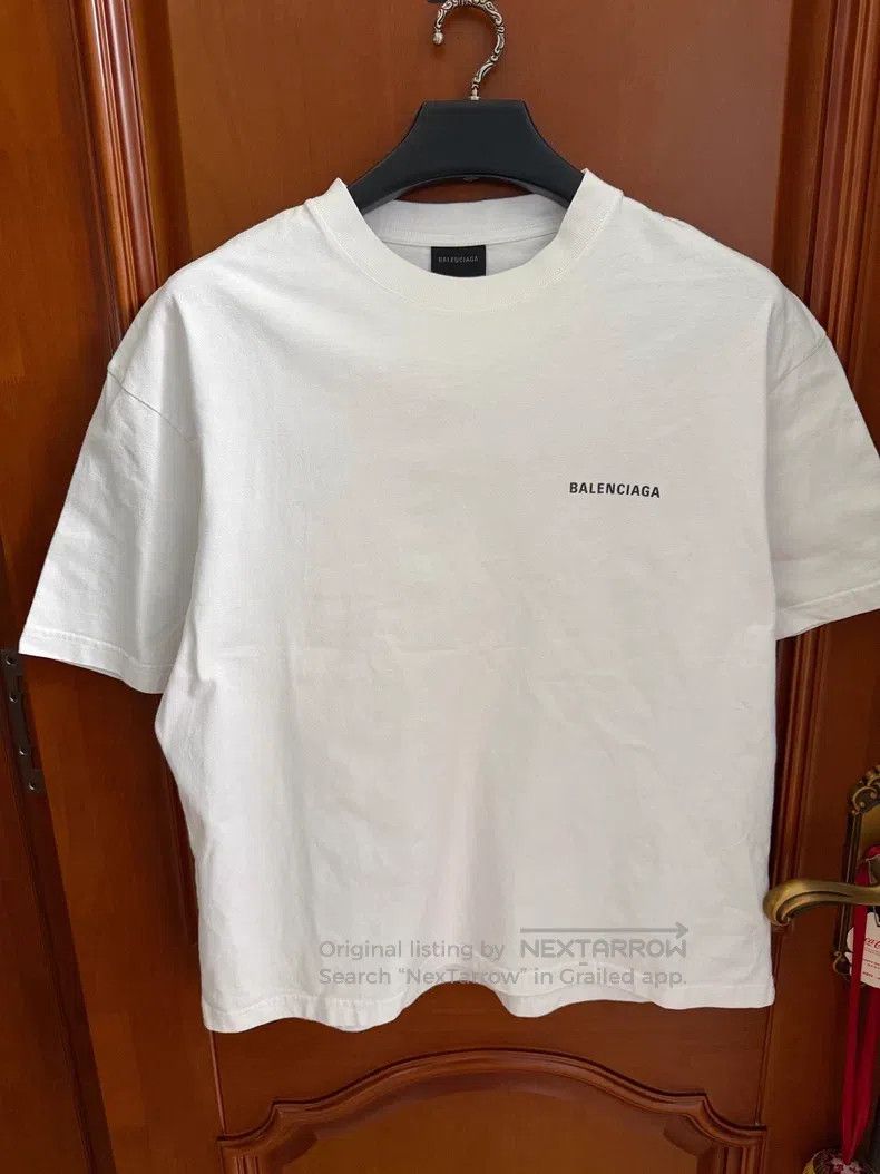 Balenciaga Balenciaga White front and back logo short-sleeve T-shirt Size US M / EU 48-50 / 2 - 1 Thumbnail