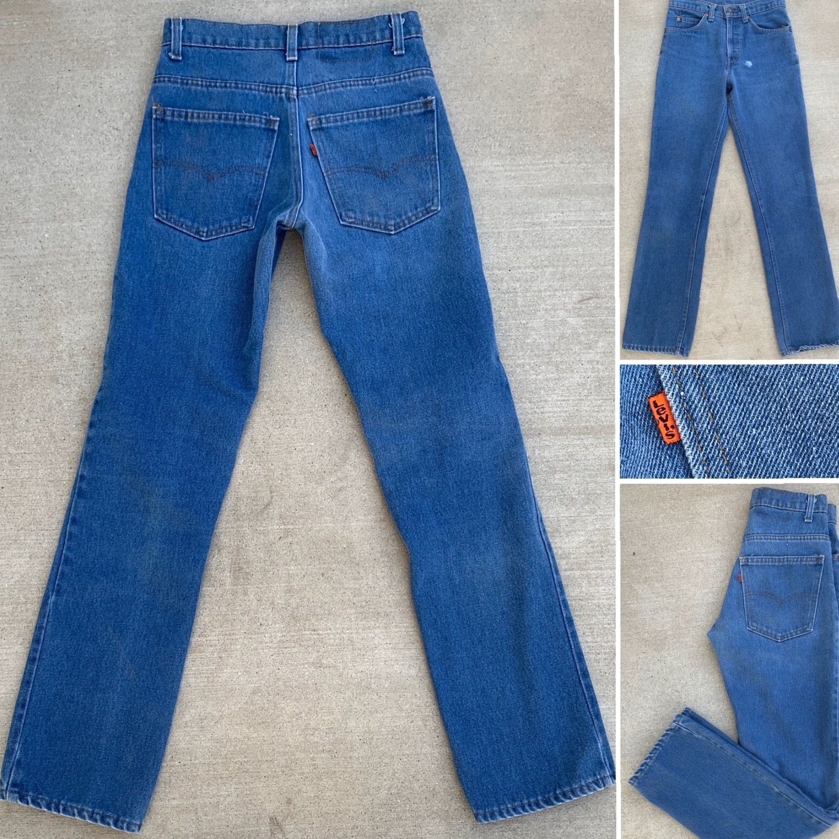 Levi's VINTAGE Levi’s Orange Tab Jeans SF 207 28 Waist 31.5 Inseam 70s 1970s Levis Rockabilly Denim Blue Jeans Mens Womens Size 28" / US 6 / IT 42 - 2 Thumbnail