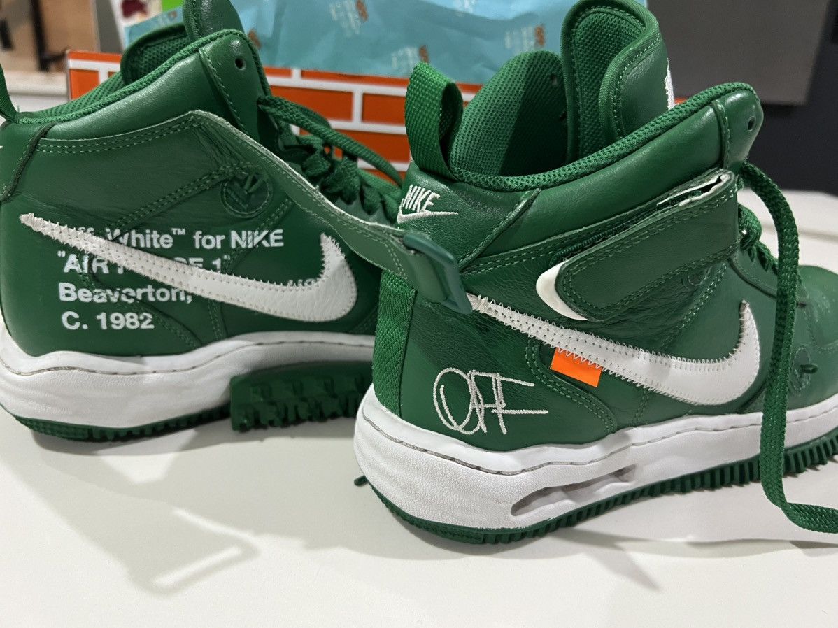 Nike × Off-White × Virgil Abloh Off-White Nike Air Force 1 Mid SP LTHR pine green Size US 9 / EU 42 - 10 Thumbnail
